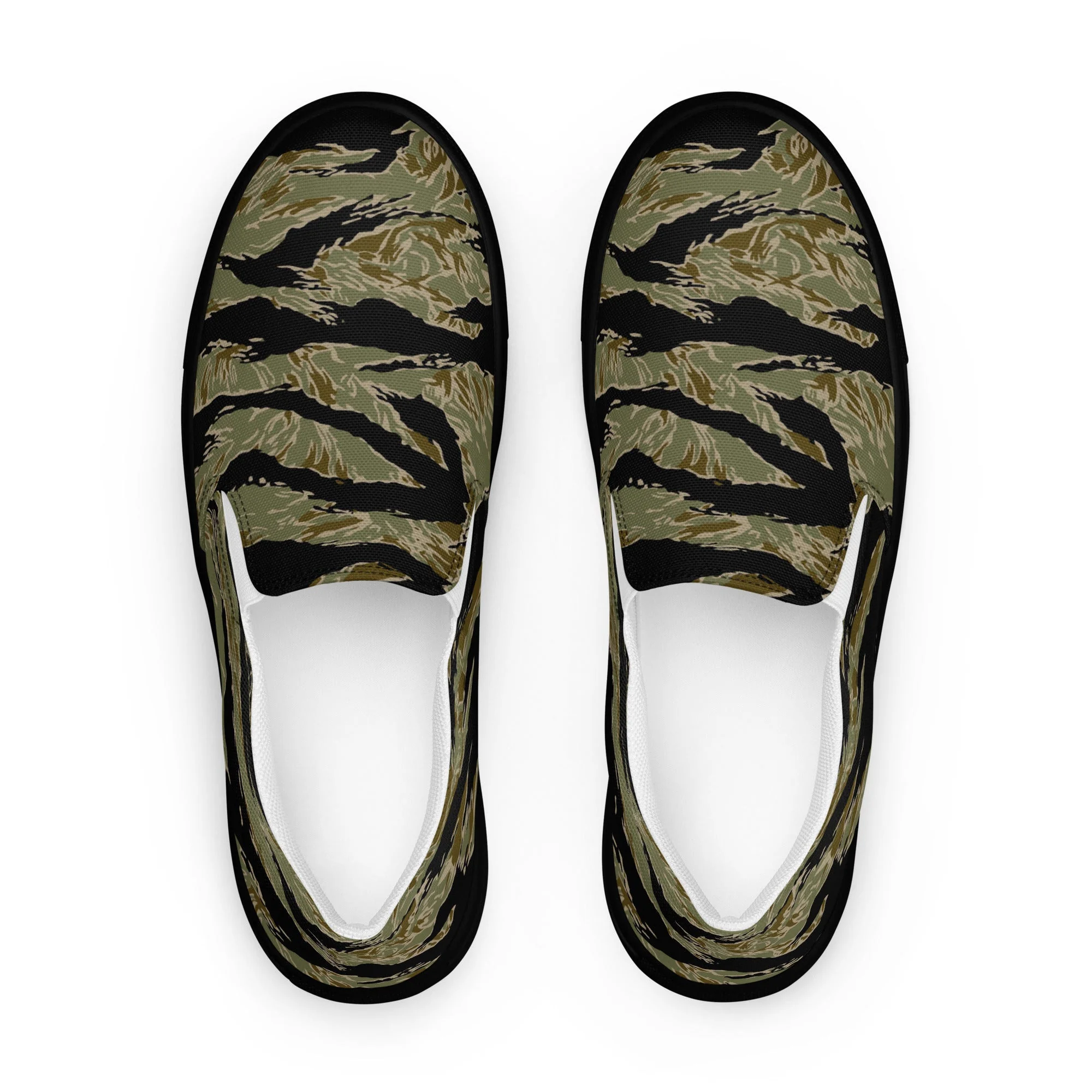 American Tiger Stripe Special Forces Advisor Sparse CAMO Mens Slip-On Canvas Shoes - Image 18