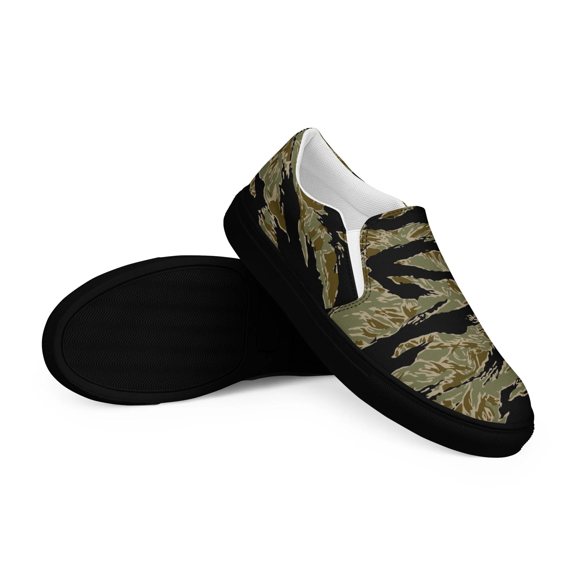 American Tiger Stripe Special Forces Advisor Sparse CAMO Mens Slip-On Canvas Shoes - Image 19