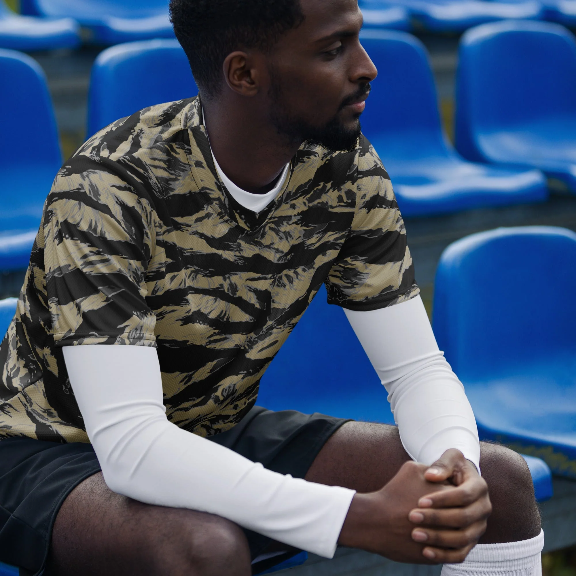 American Tiger Stripe Urban Rubble CAMO Unisex Sports Jersey - Image 7