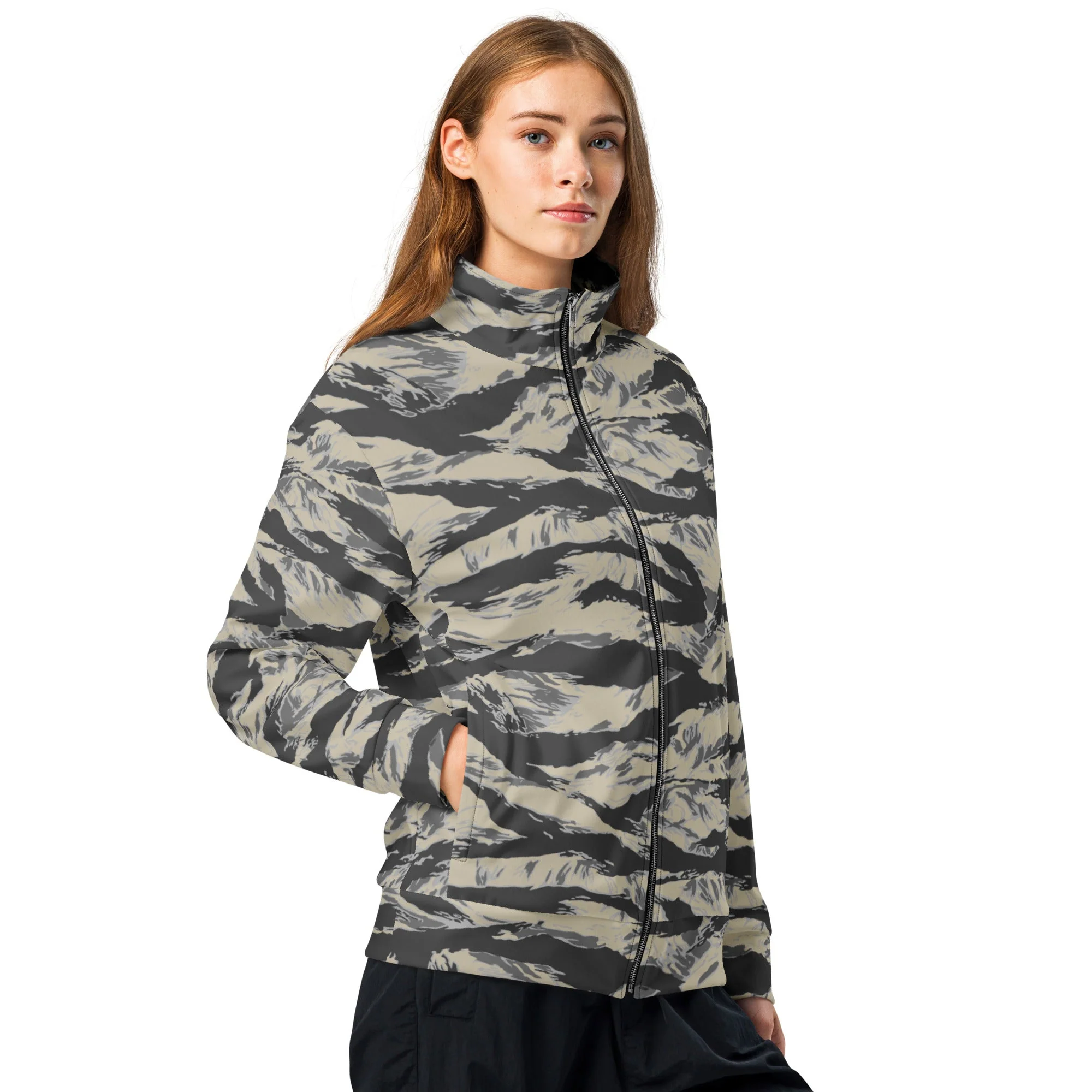 American Tiger Stripe Urban Rubble CAMO Unisex Track Jacket - Image 4