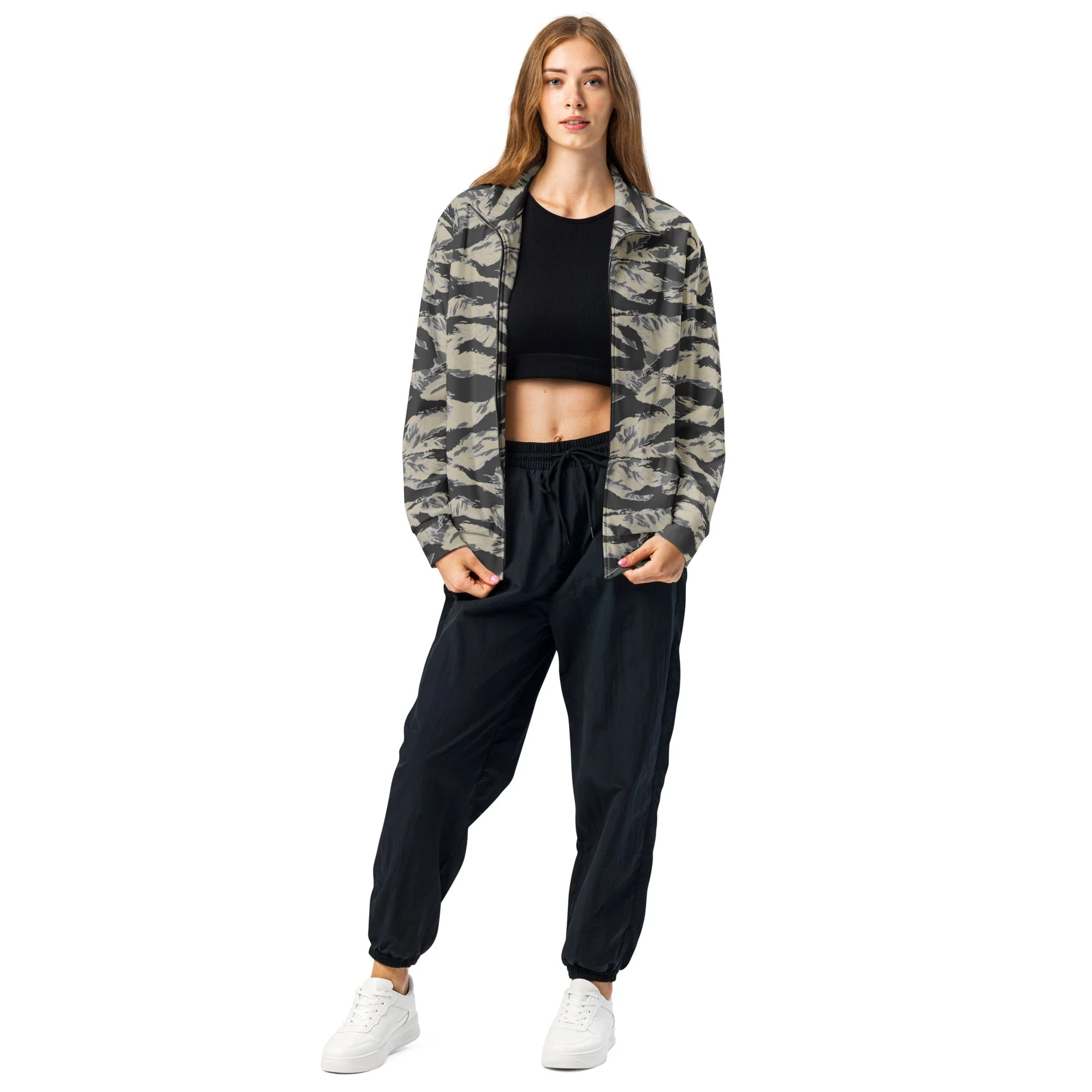 American Tiger Stripe Urban Rubble CAMO Unisex Track Jacket - Image 5