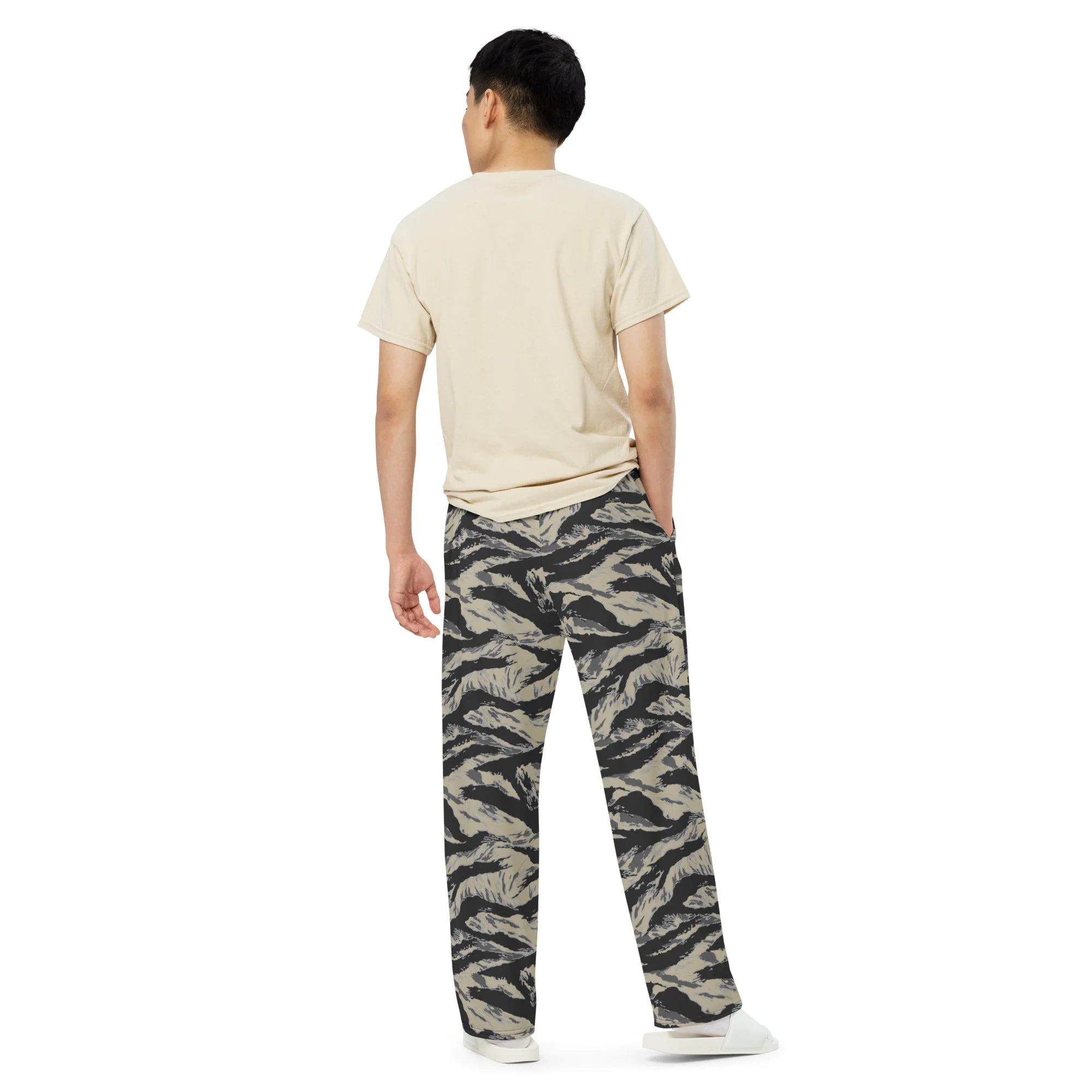 American Tiger Stripe Urban Rubble CAMO Unisex Wide-Leg Leisure Pants - Image 4