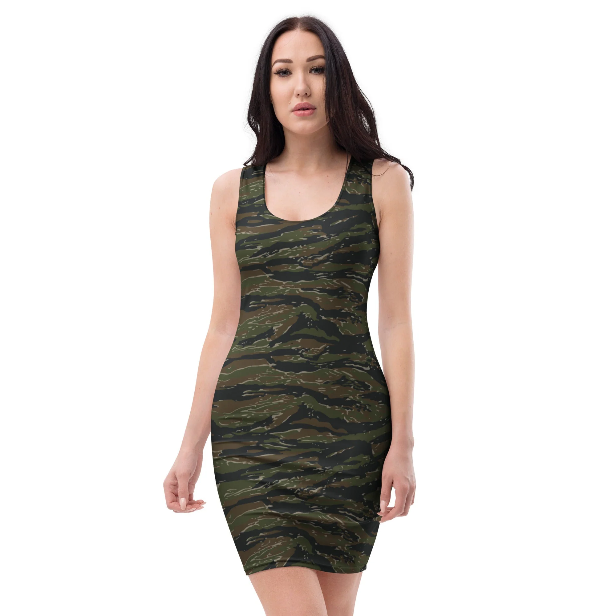American Tiger Stripe Vintage Advisor Vietnam CAMO Womens Bodycon Dress