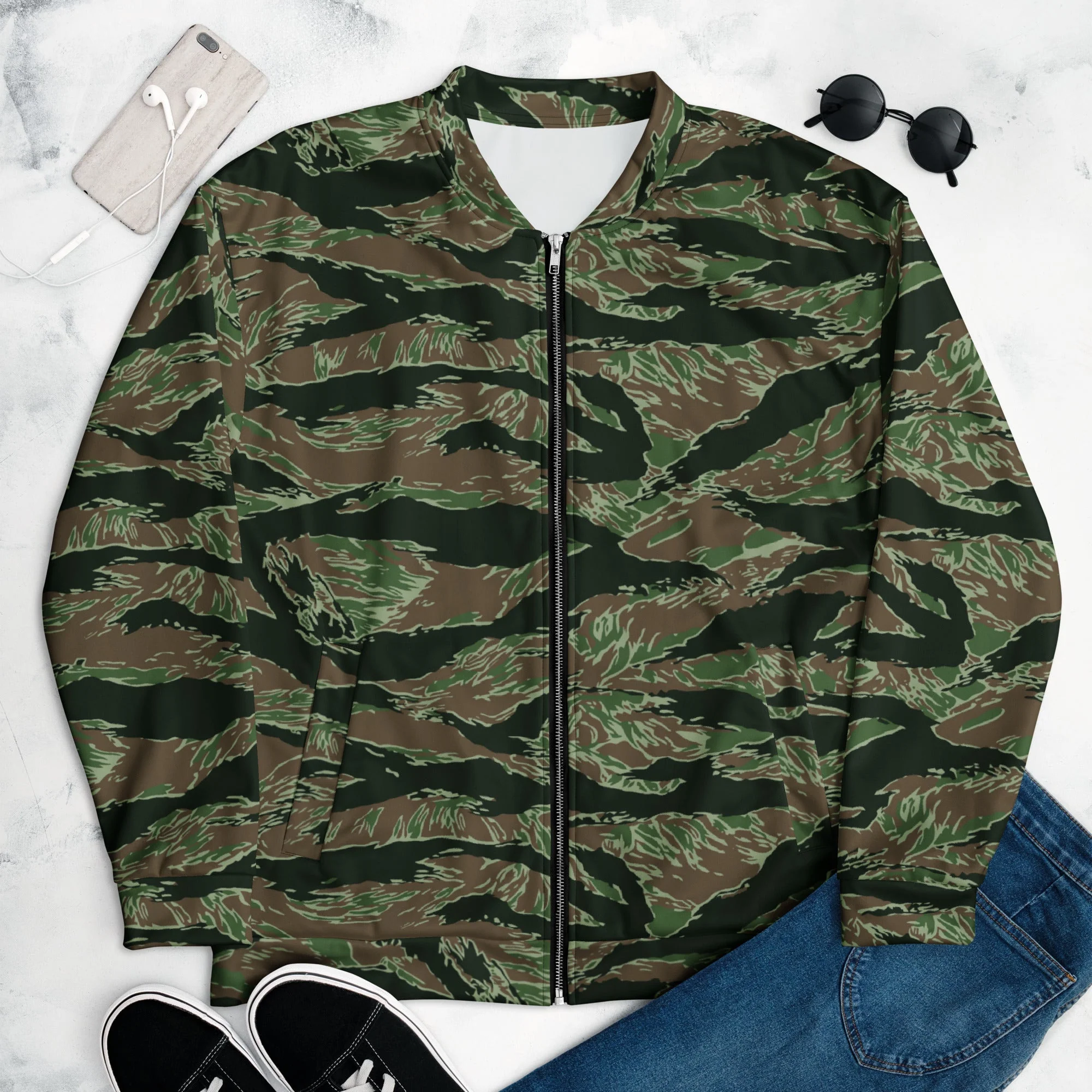 American Tiger Stripe Viper CAMO Unisex Bomber Jacket - Image 3