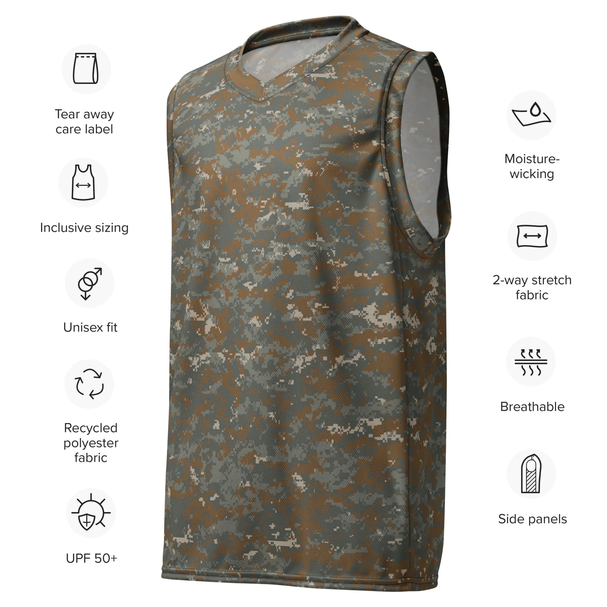 American Universal Camouflage Pattern DELTA (UCP-D) CAMO Unisex Basketball Jersey - Image 3