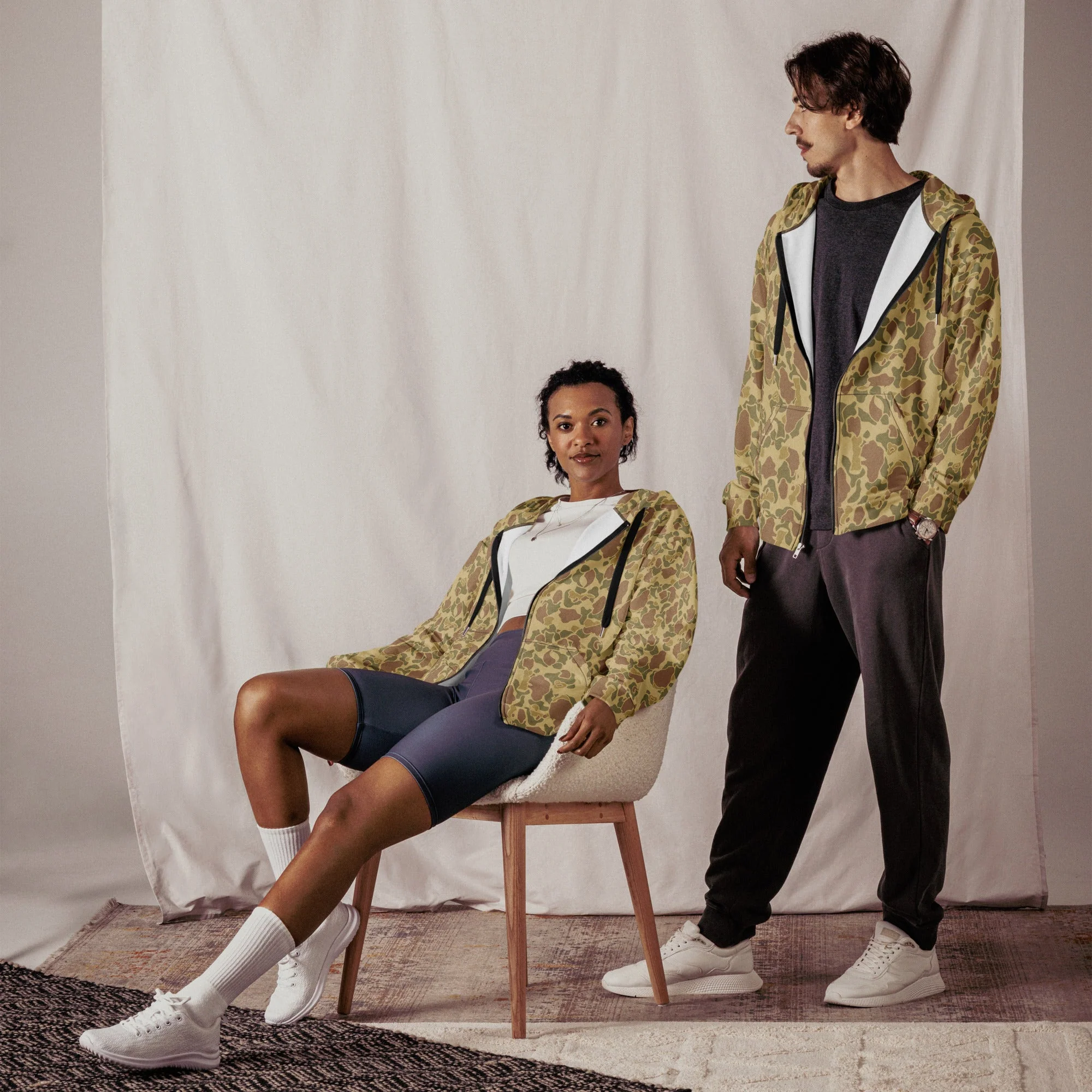 American Frog Skin Beach CAMO Unisex Zip Hoodie - Image 12