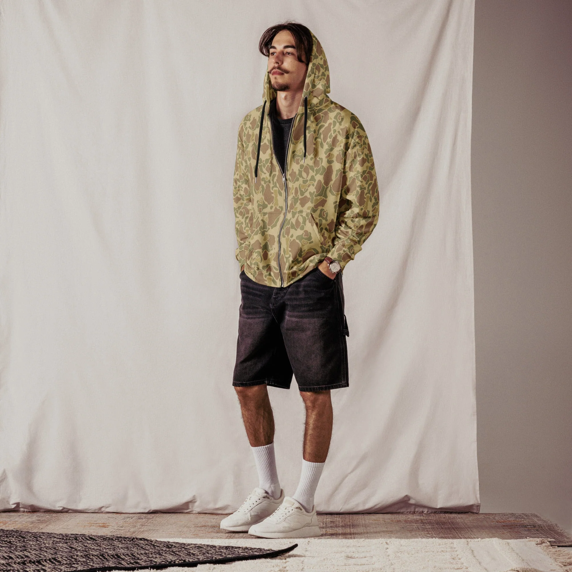 American Frog Skin Beach CAMO Unisex Zip Hoodie - Image 6