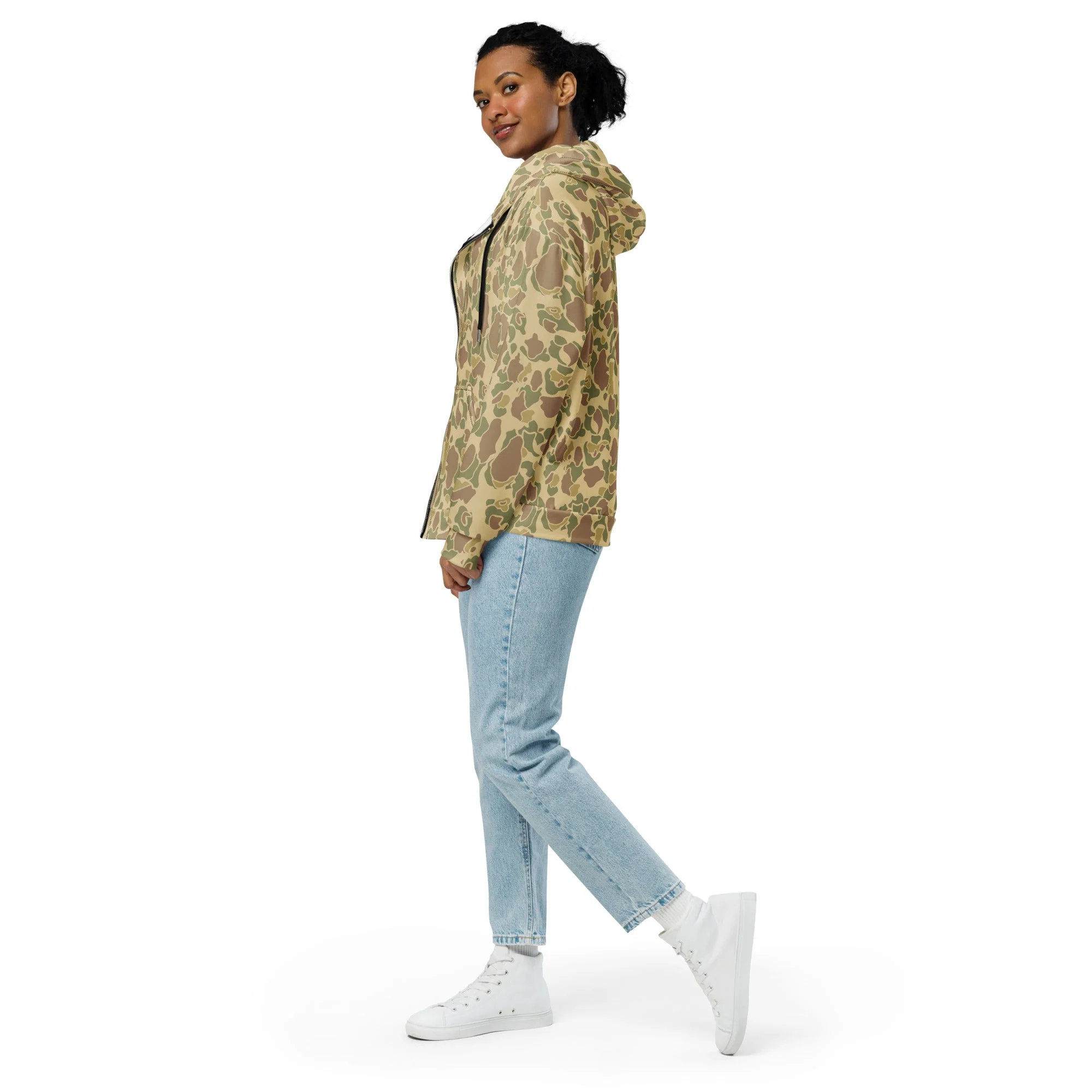 American Frog Skin Beach CAMO Unisex Zip Hoodie - Image 8
