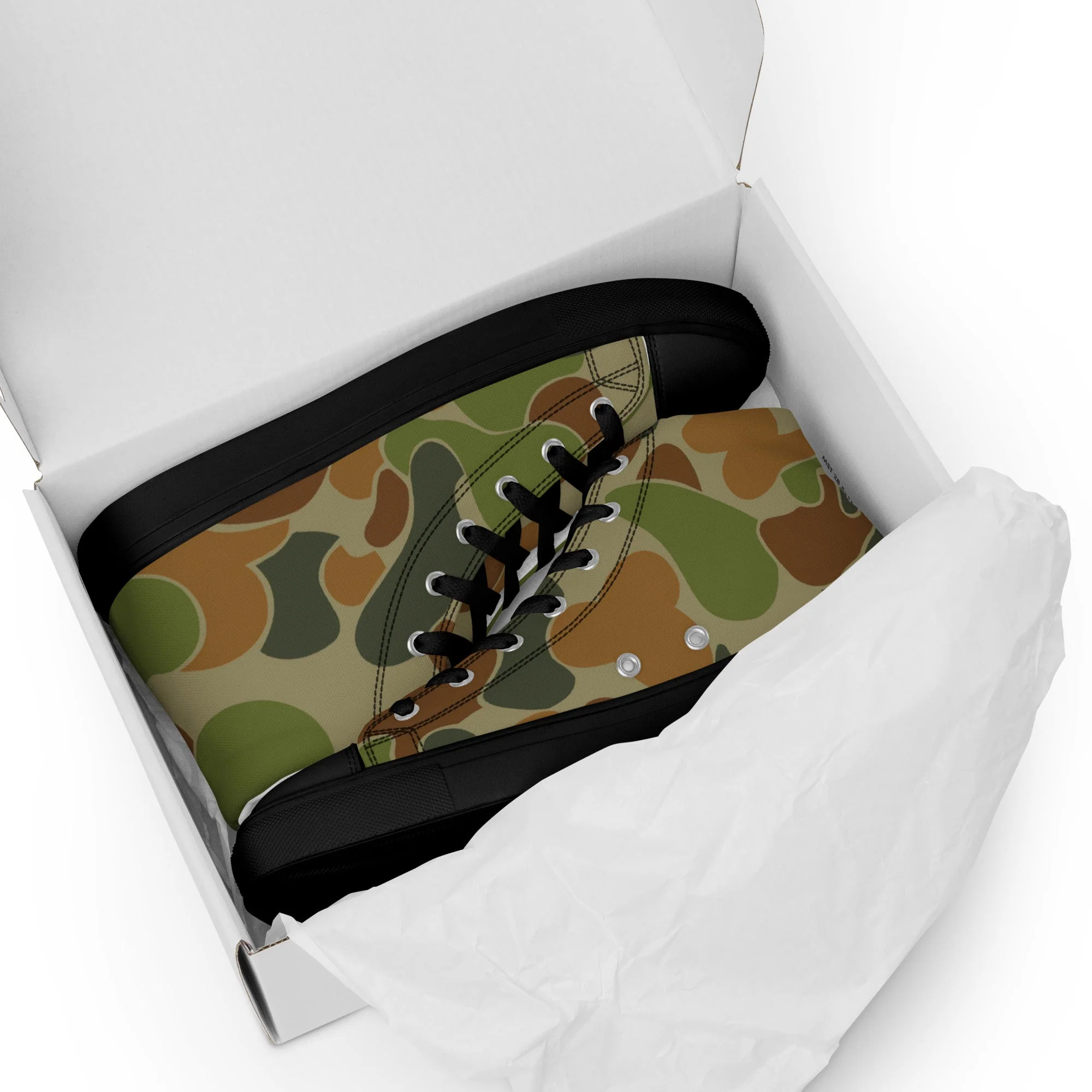 Australian AUSCAM Disruptive Pattern Camouflage Uniform (DPCU) CAMO Mens High-Top Canvas Shoes - Image 3