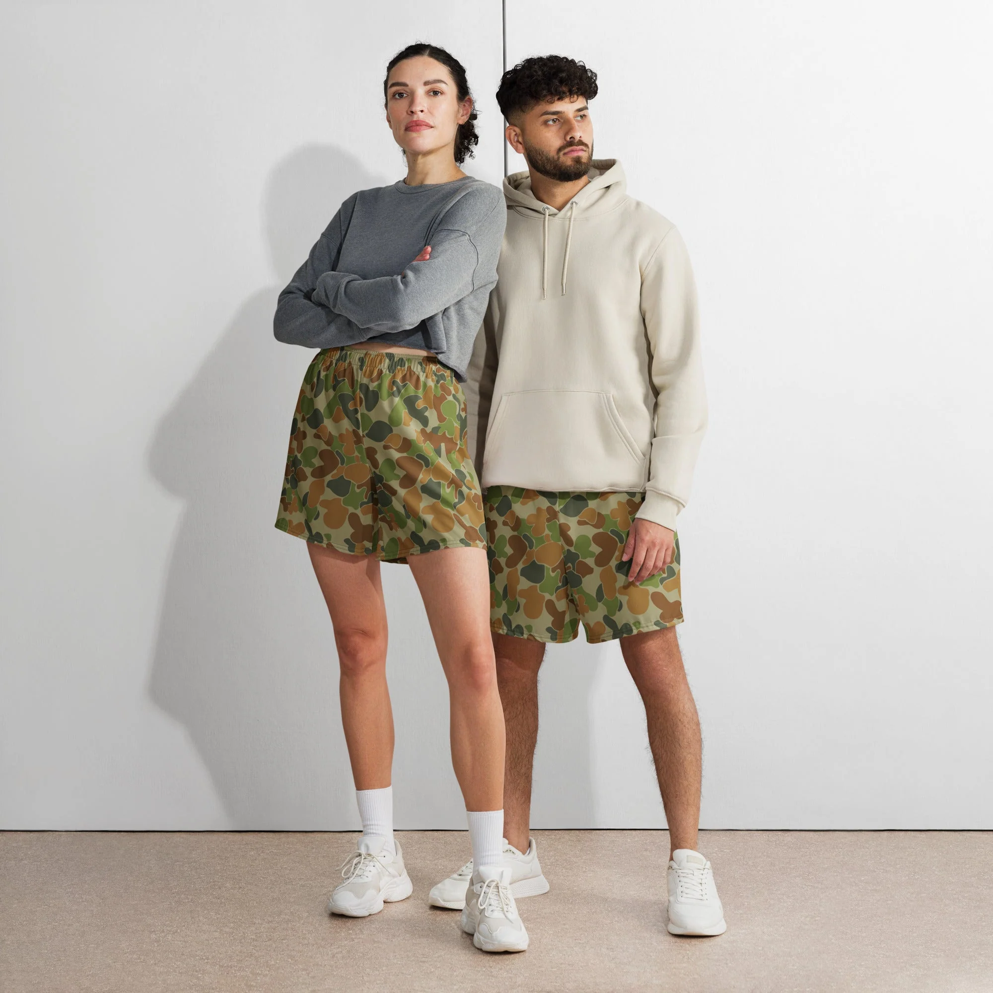 Australian AUSCAM Disruptive Pattern Camouflage Uniform (DPCU) CAMO Unisex Athletic Long Shorts - Image 5