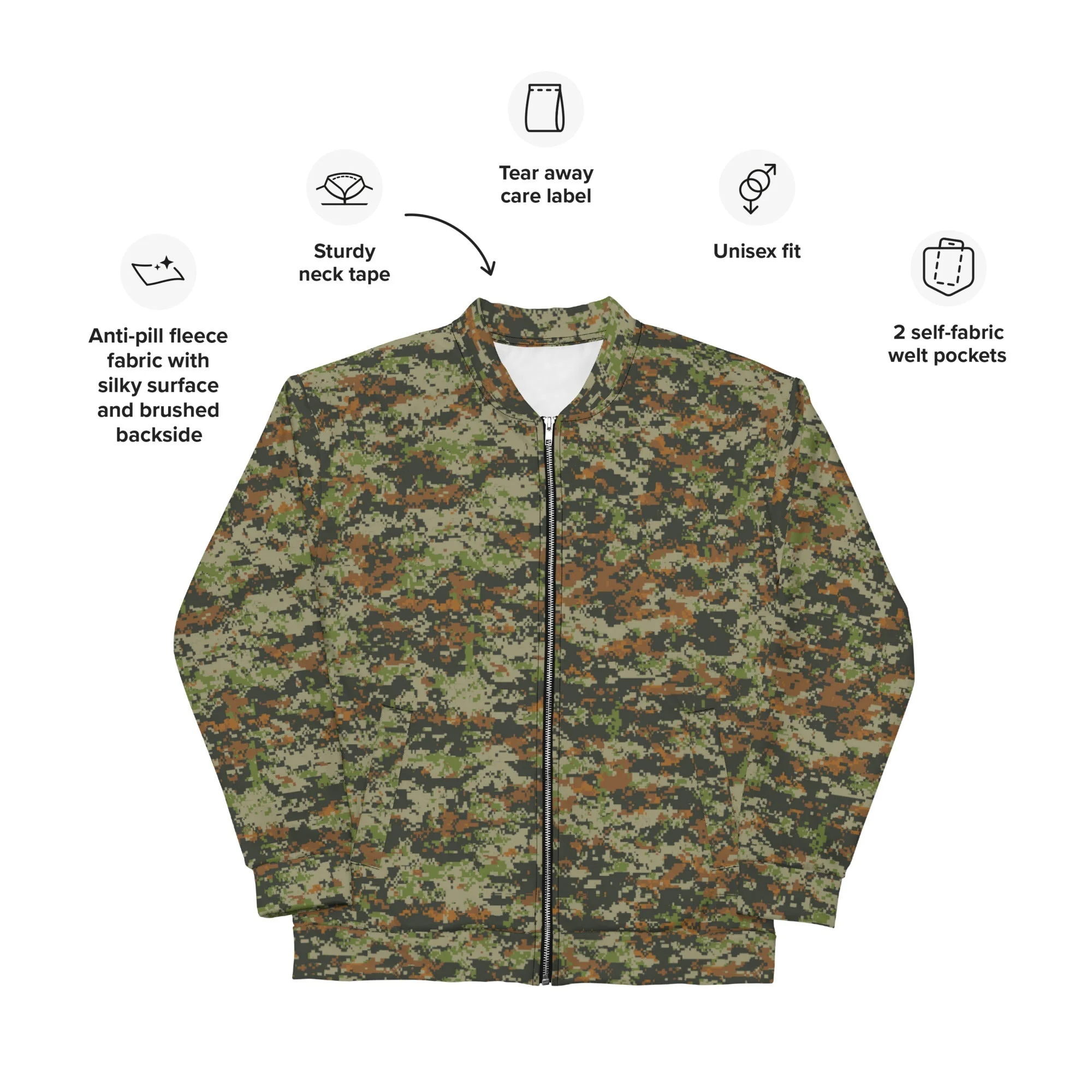 Australian AUSCAM DPCU Digital CAMO Unisex Bomber Jacket - Image 4