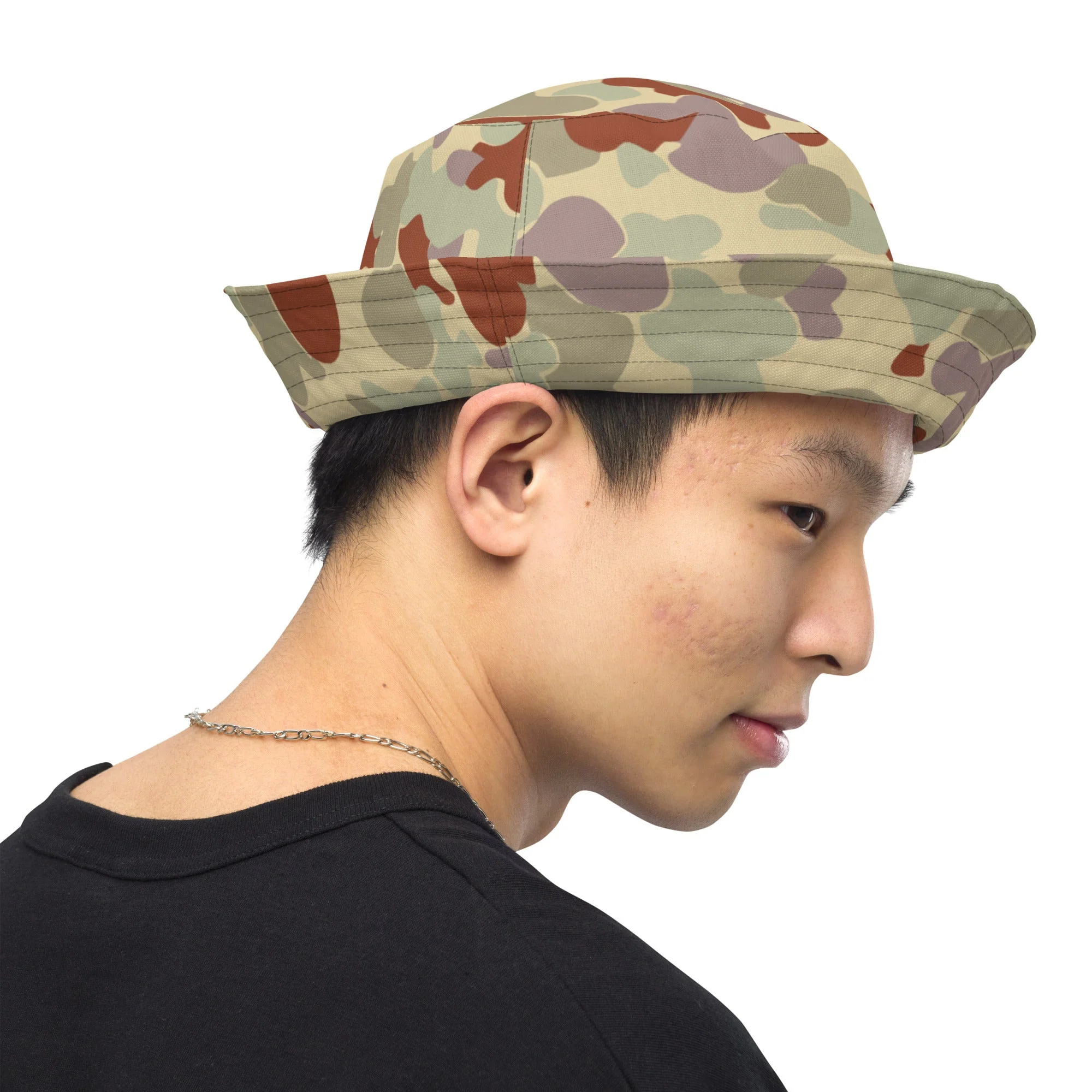 Australian AUSCAM Disruptive Pattern Desert Uniform (DPDU) MK2 CAMO Reversible Bucket Hat - Image 3