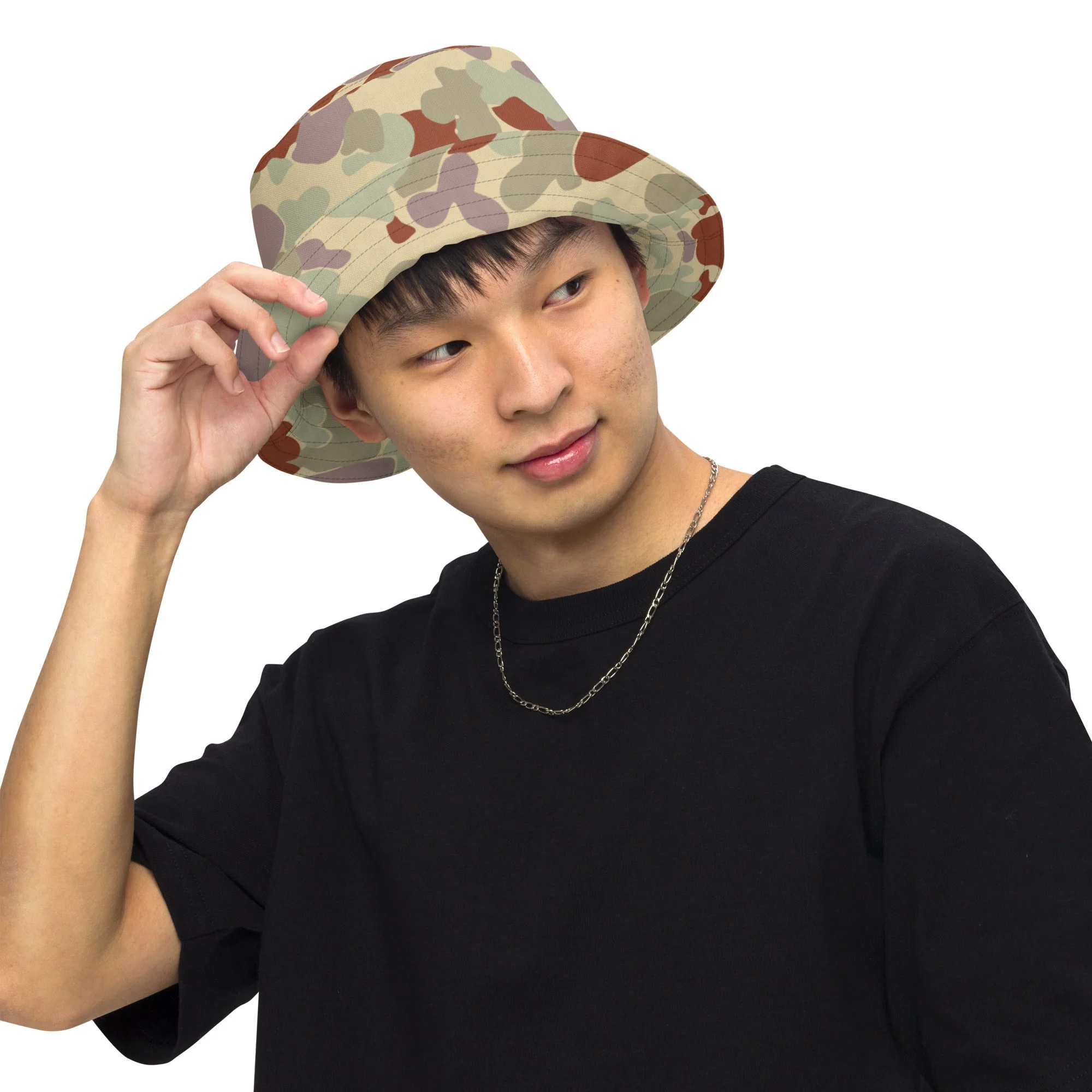 Australian AUSCAM Disruptive Pattern Desert Uniform (DPDU) MK2 CAMO Reversible Bucket Hat - Image 4