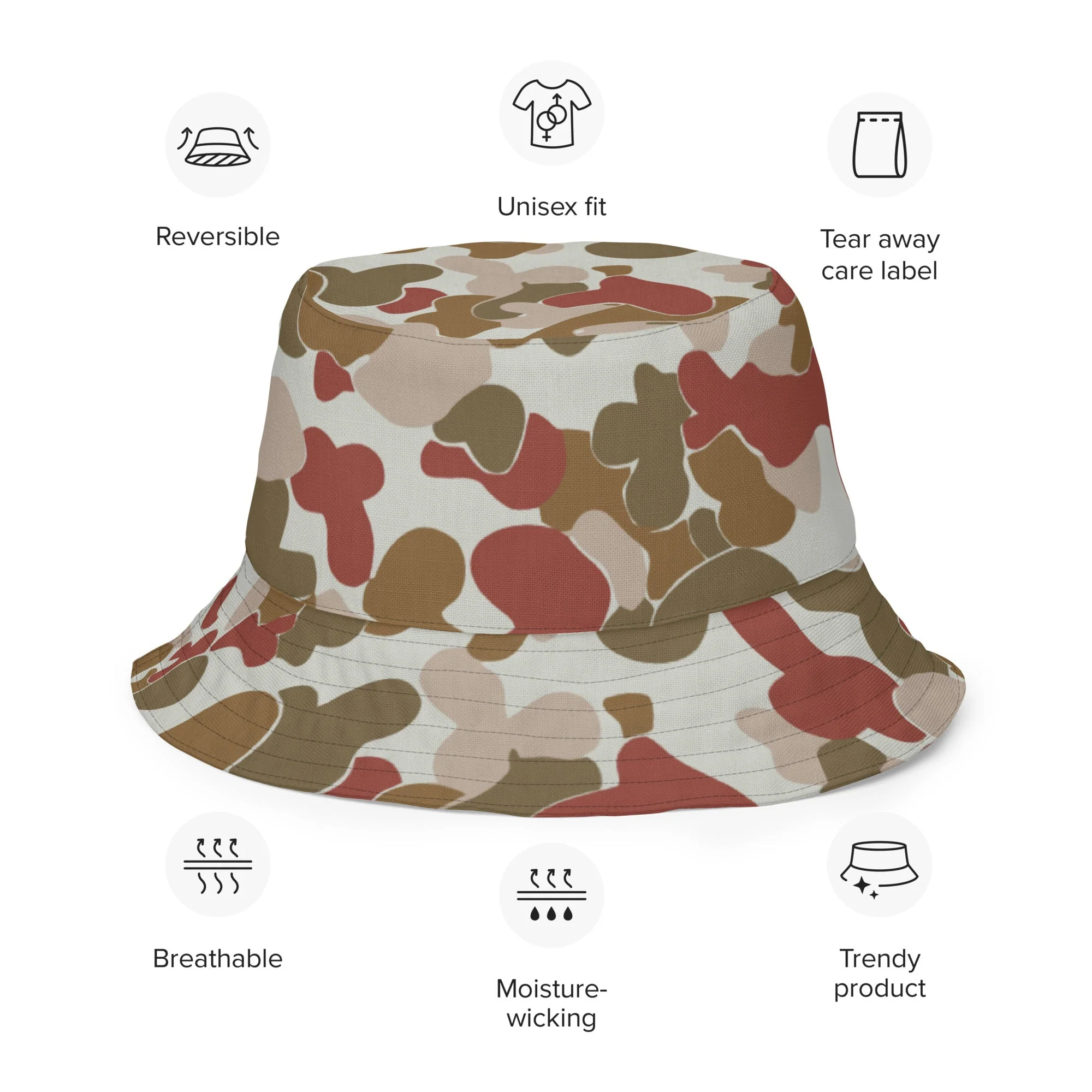 Australian AUSCAM OPFOR Disruptive Pattern Camouflage Uniform (DPCU) CAMO Reversible Bucket Hat - Image 6