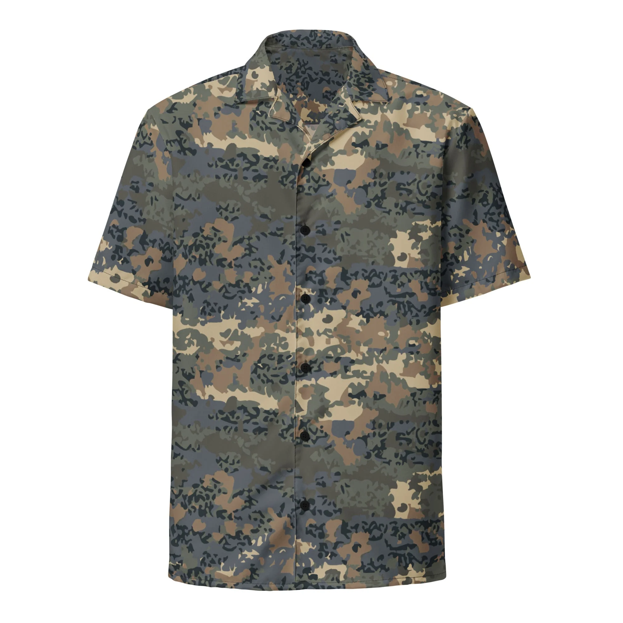 Austrian Tarnanzug CAMO Unisex Short-Sleeve Button Shirt - Image 11