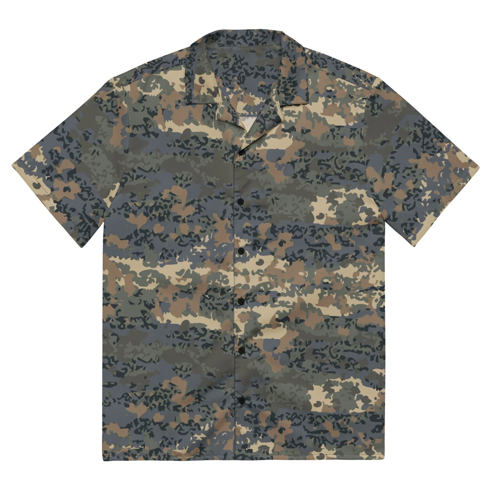 Austrian Tarnanzug CAMO Unisex Short-Sleeve Button Shirt - Image 3