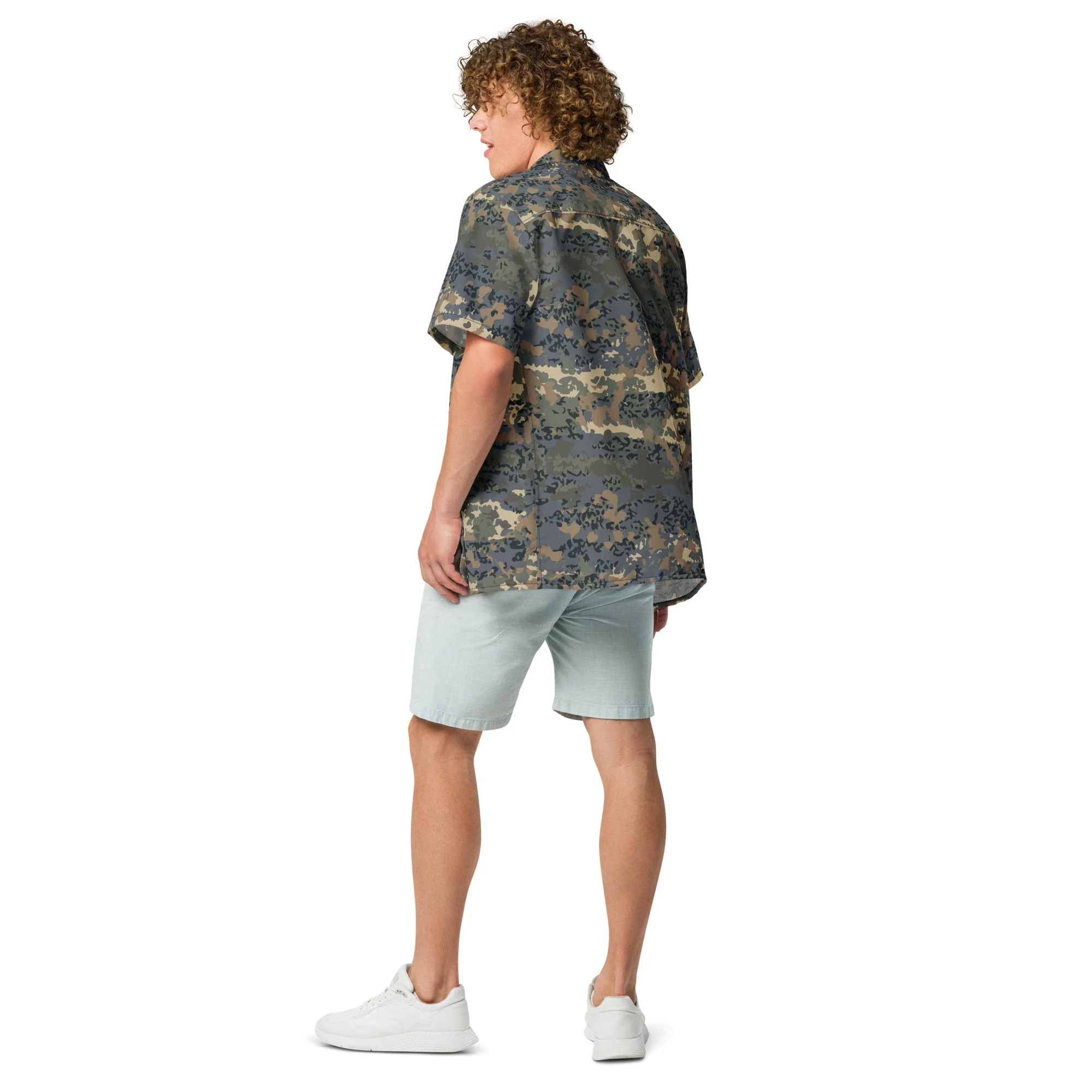 Austrian Tarnanzug CAMO Unisex Short-Sleeve Button Shirt - Image 7