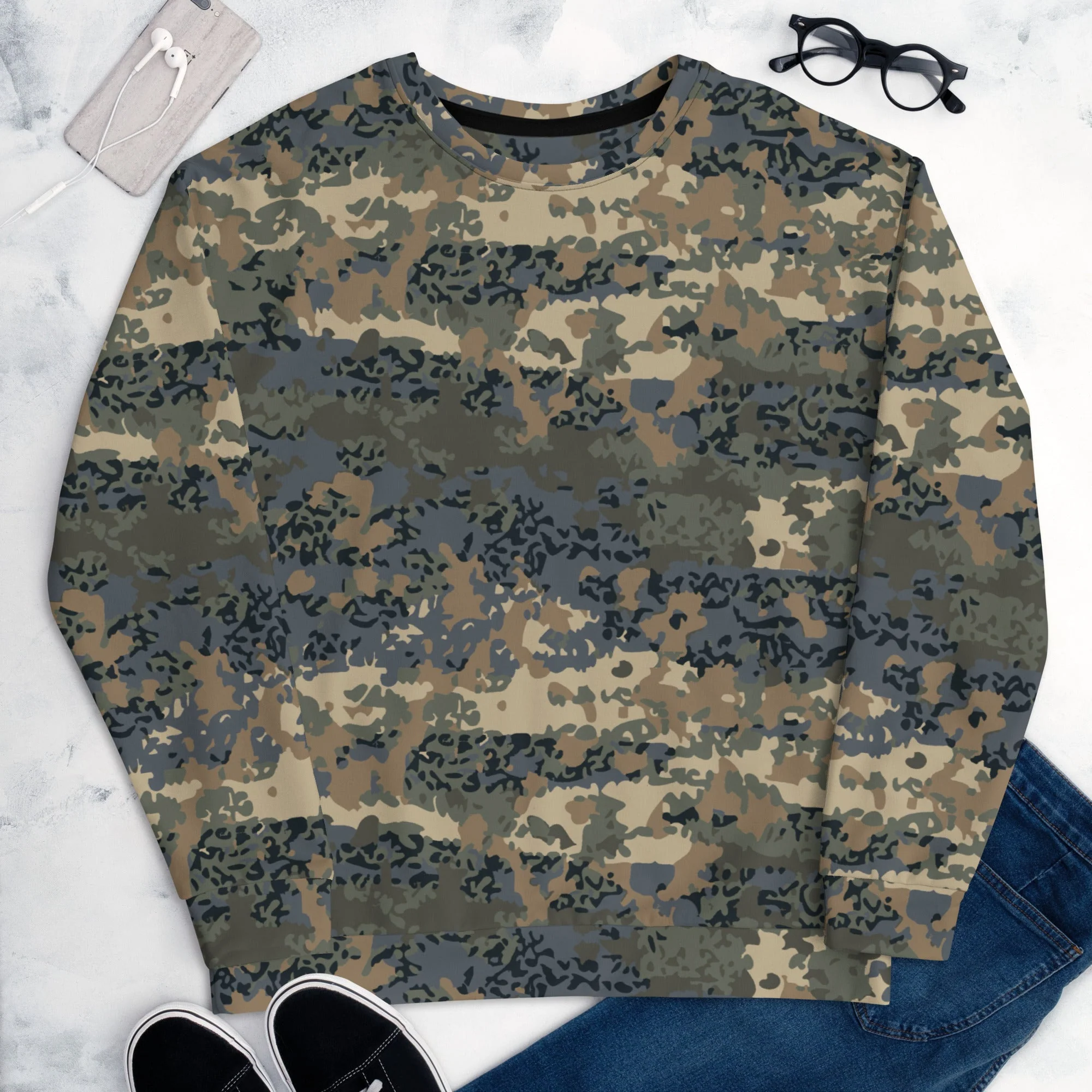 Austrian Tarnanzug CAMO Unisex Sweatshirt - Image 10
