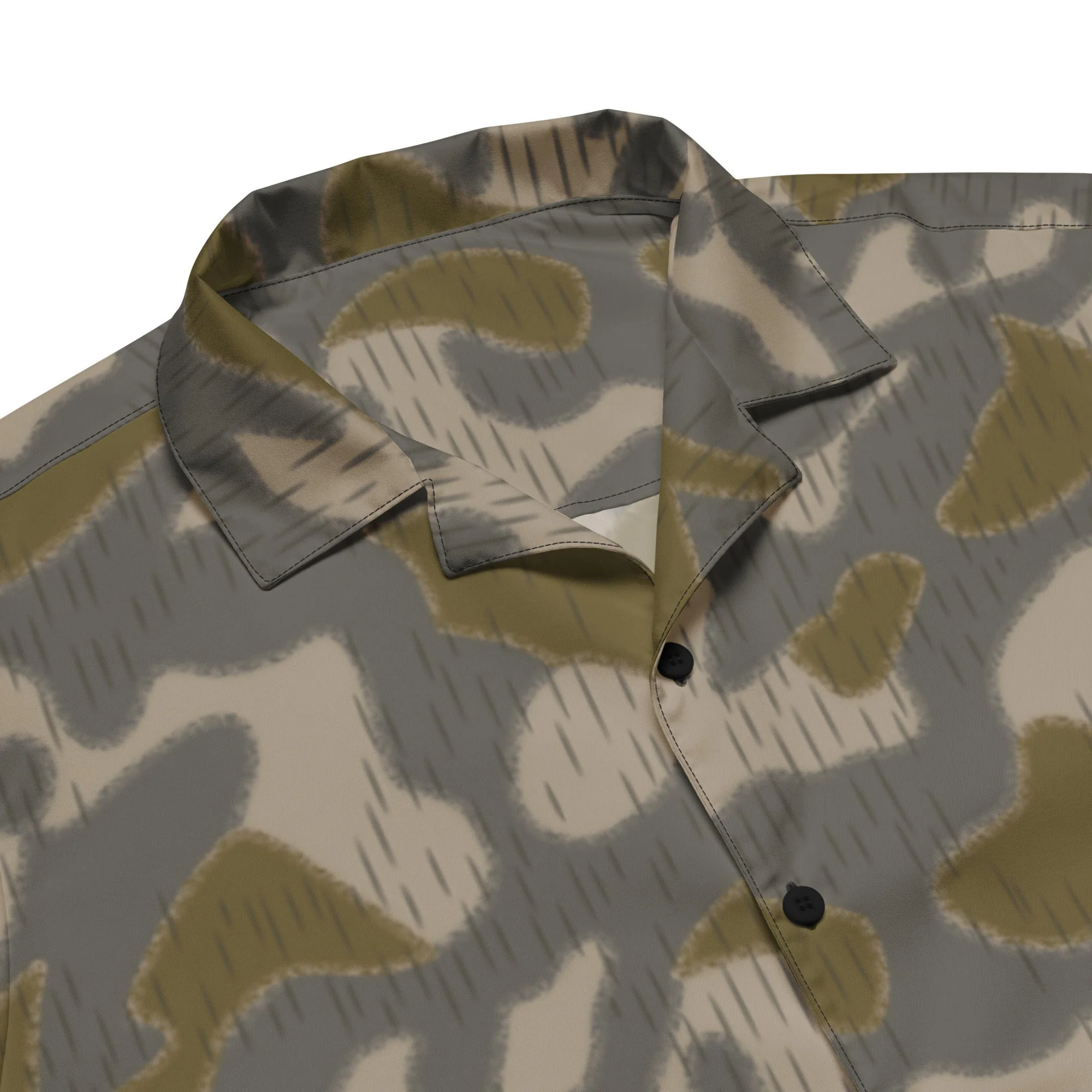 Austrian Zeltbahn Sumpfmuster Marsh CAMO Unisex Short-Sleeve Button Shirt - Image 2