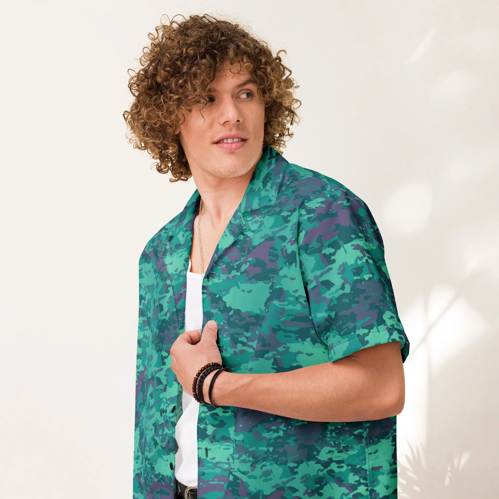 Baja Blast CAMO Unisex Short-Sleeve Button Shirt