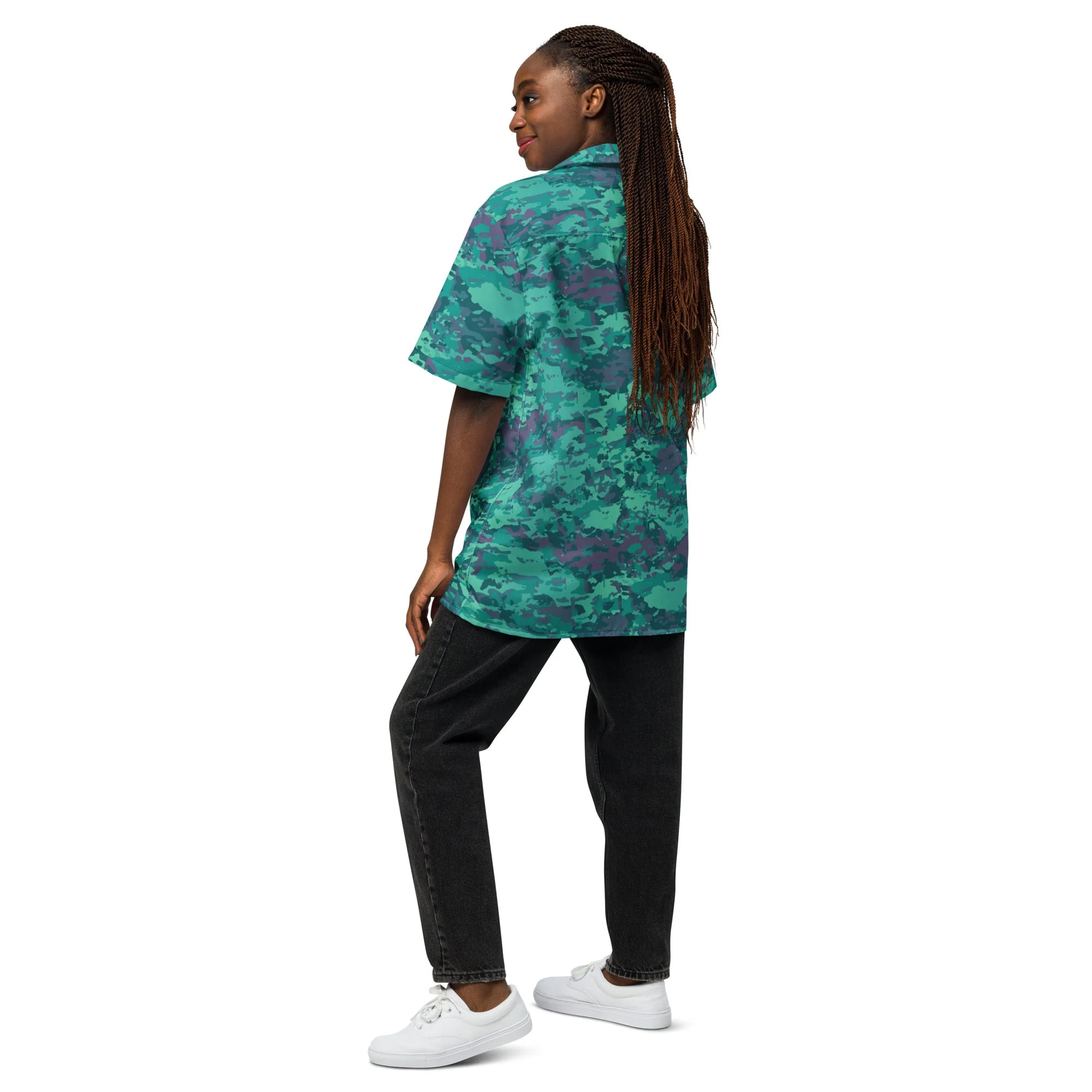 Baja Blast CAMO Unisex Short-Sleeve Button Shirt - Image 5