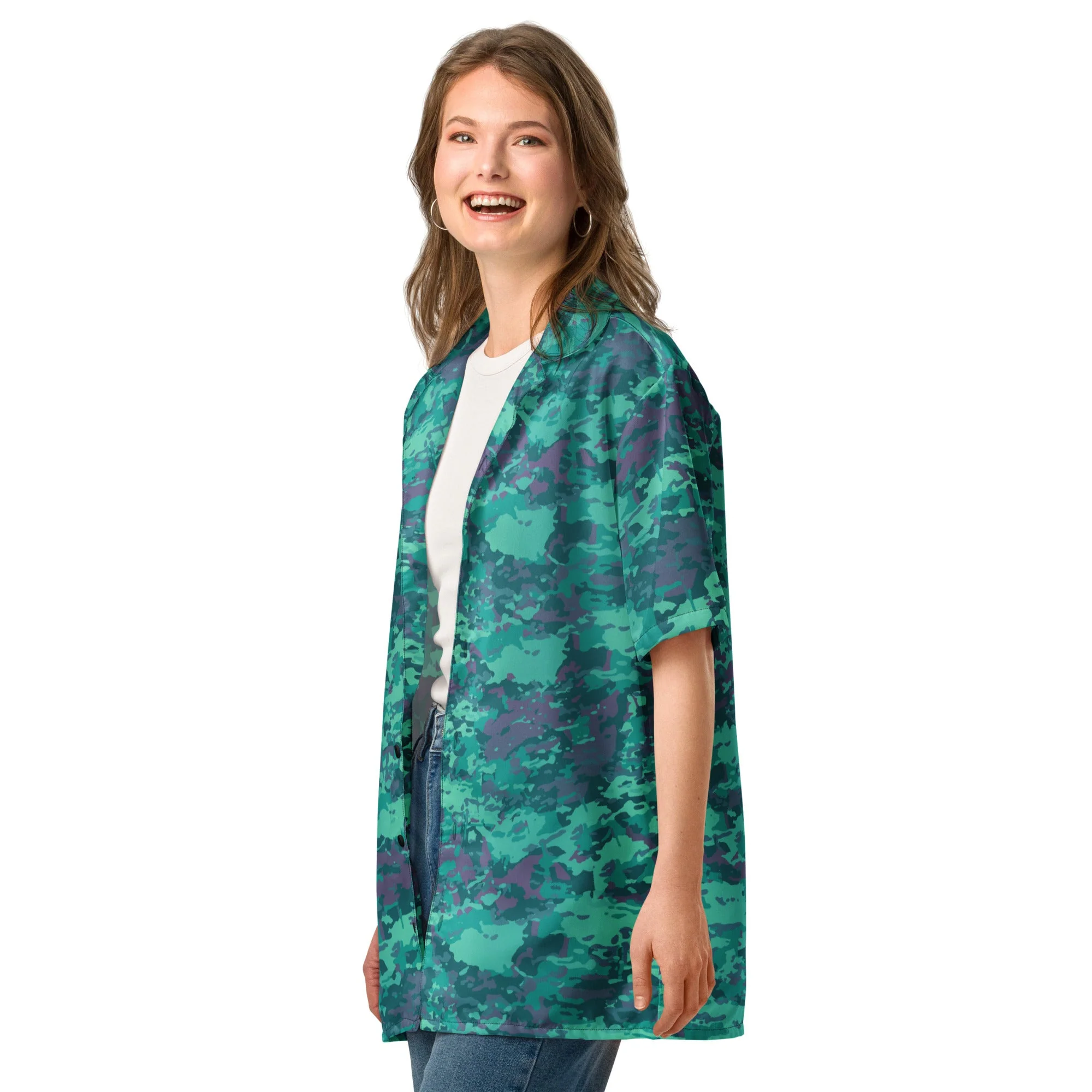 Baja Blast CAMO Unisex Short-Sleeve Button Shirt - Image 7