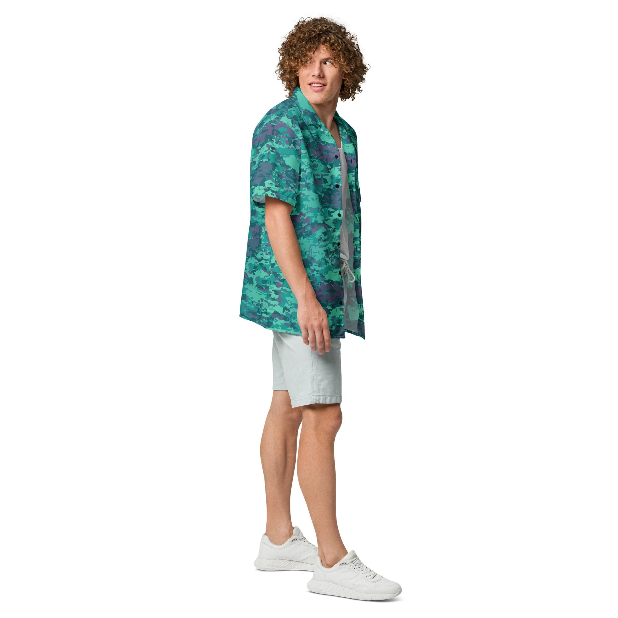 Baja Blast CAMO Unisex Short-Sleeve Button Shirt - Image 9
