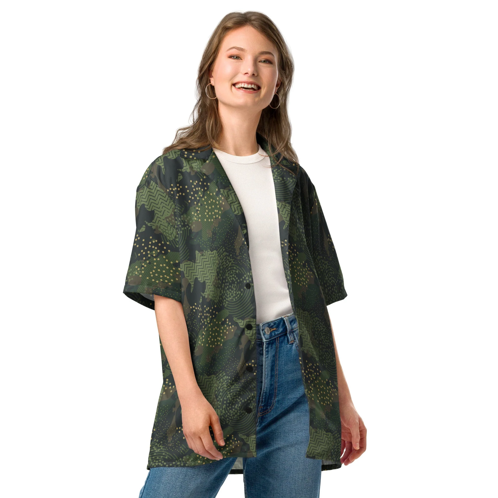 Barracuda Recon CAMO Unisex Short-Sleeve Button Shirt - Image 5
