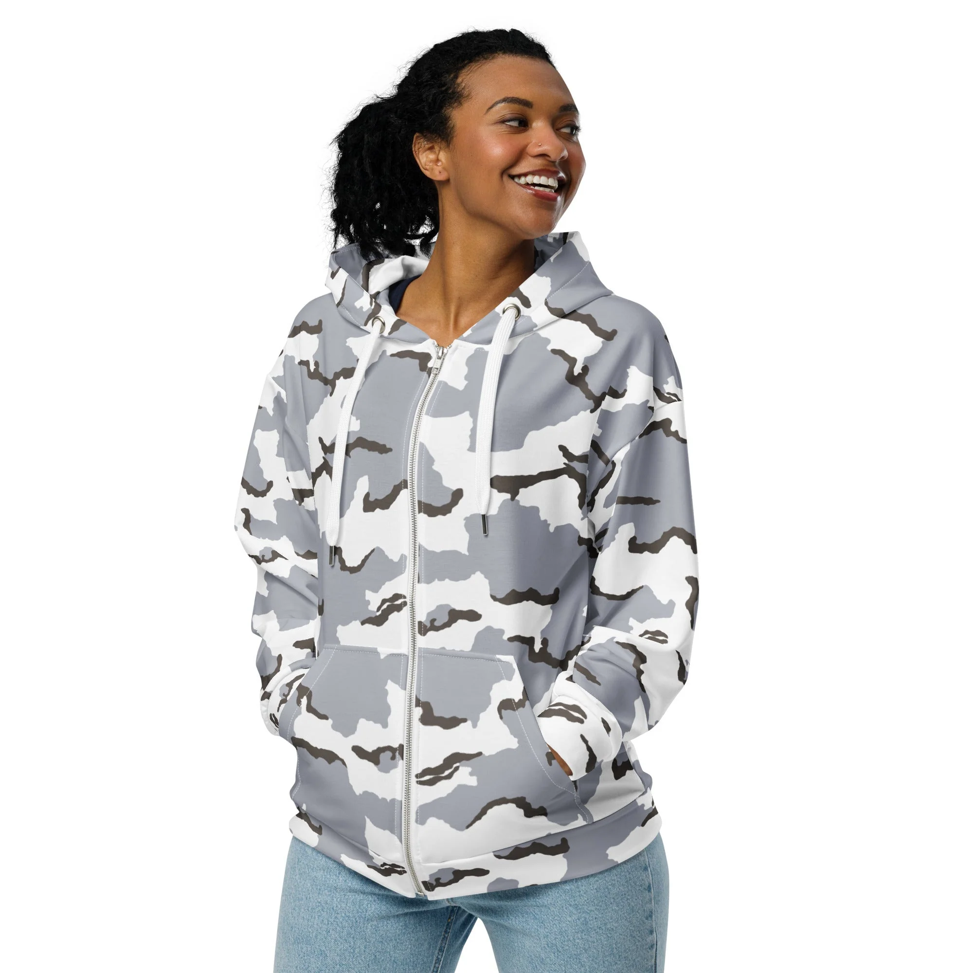 Alaska Tundra CAMO Unisex Zip Hoodie - Image 7