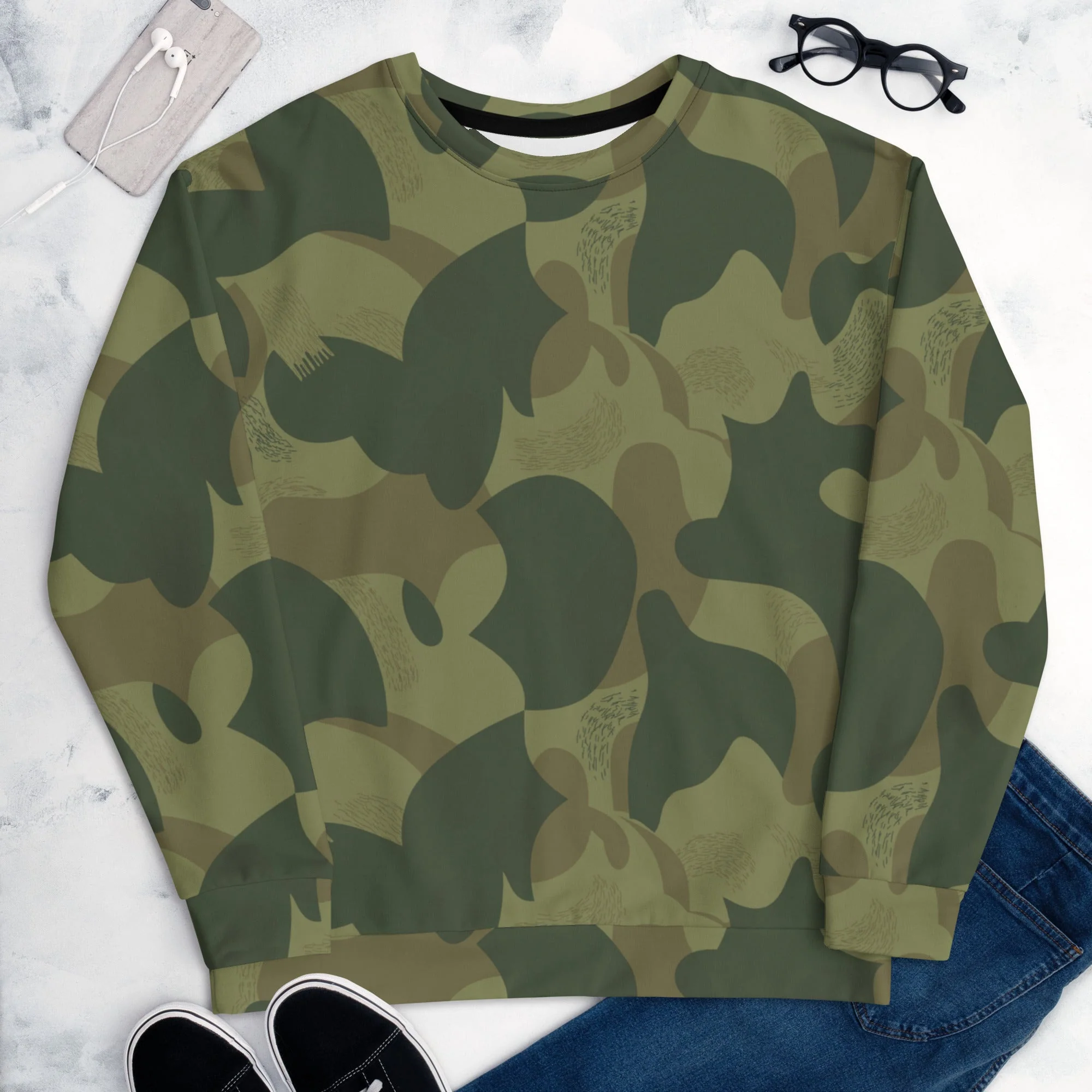 Belgian Brushstroke Moon and Balls CAMO Unisex Sweatshirt - Image 10