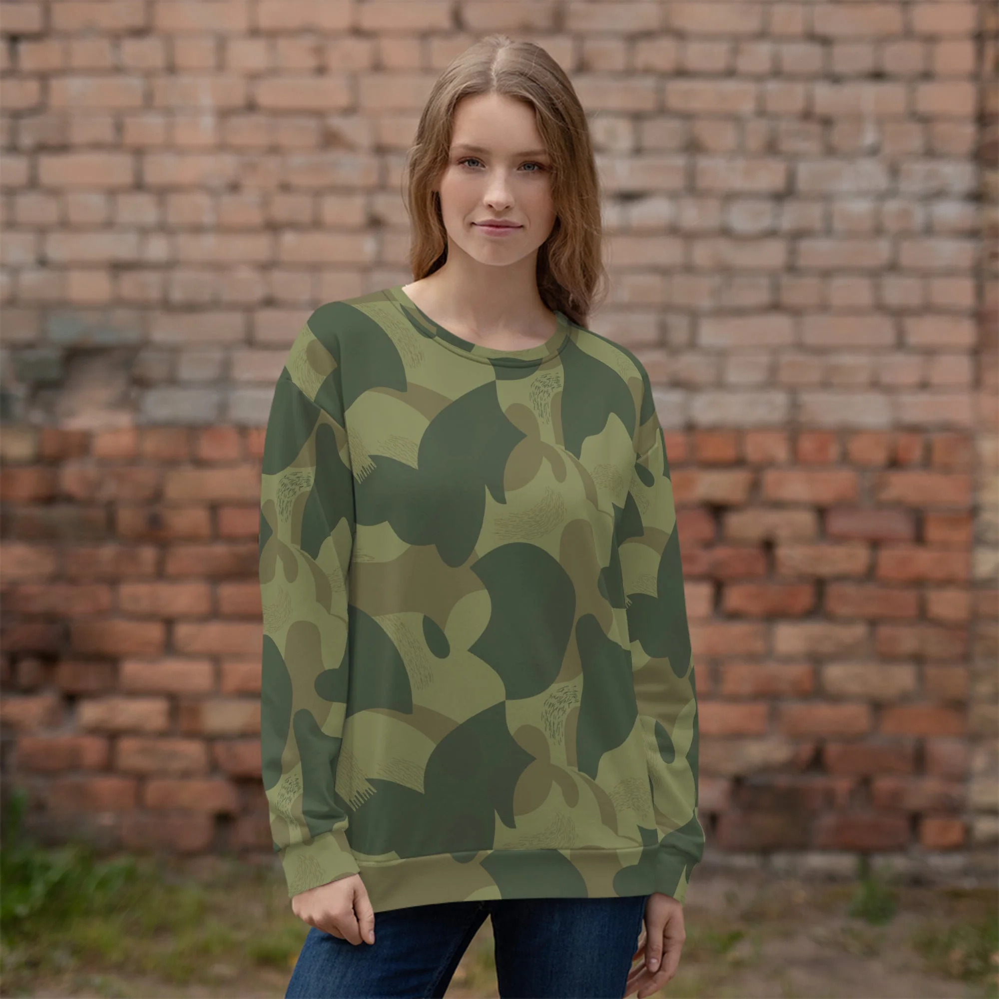 Belgian Brushstroke Moon and Balls CAMO Unisex Sweatshirt - Image 2
