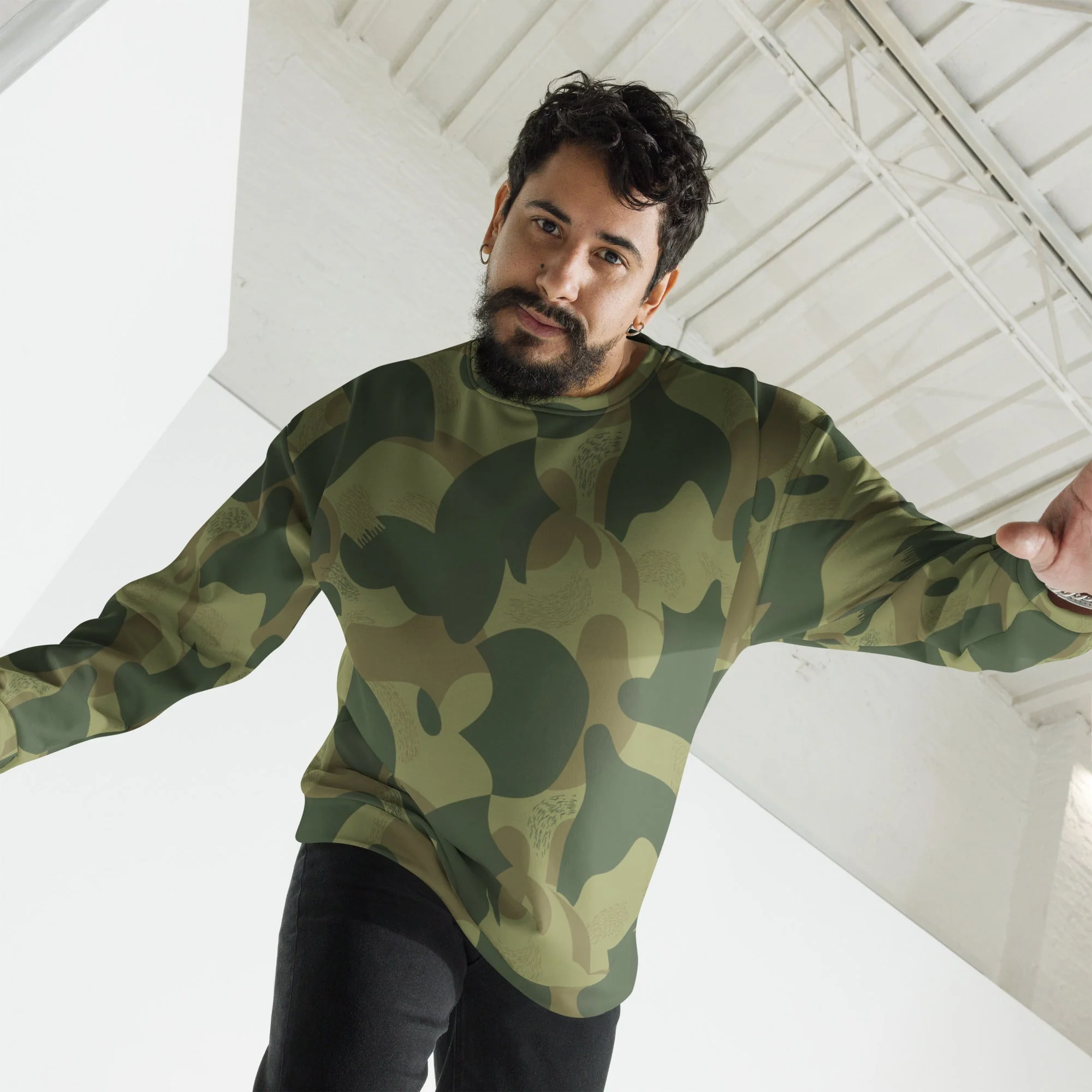 Belgian Brushstroke Moon and Balls CAMO Unisex Sweatshirt - Image 4
