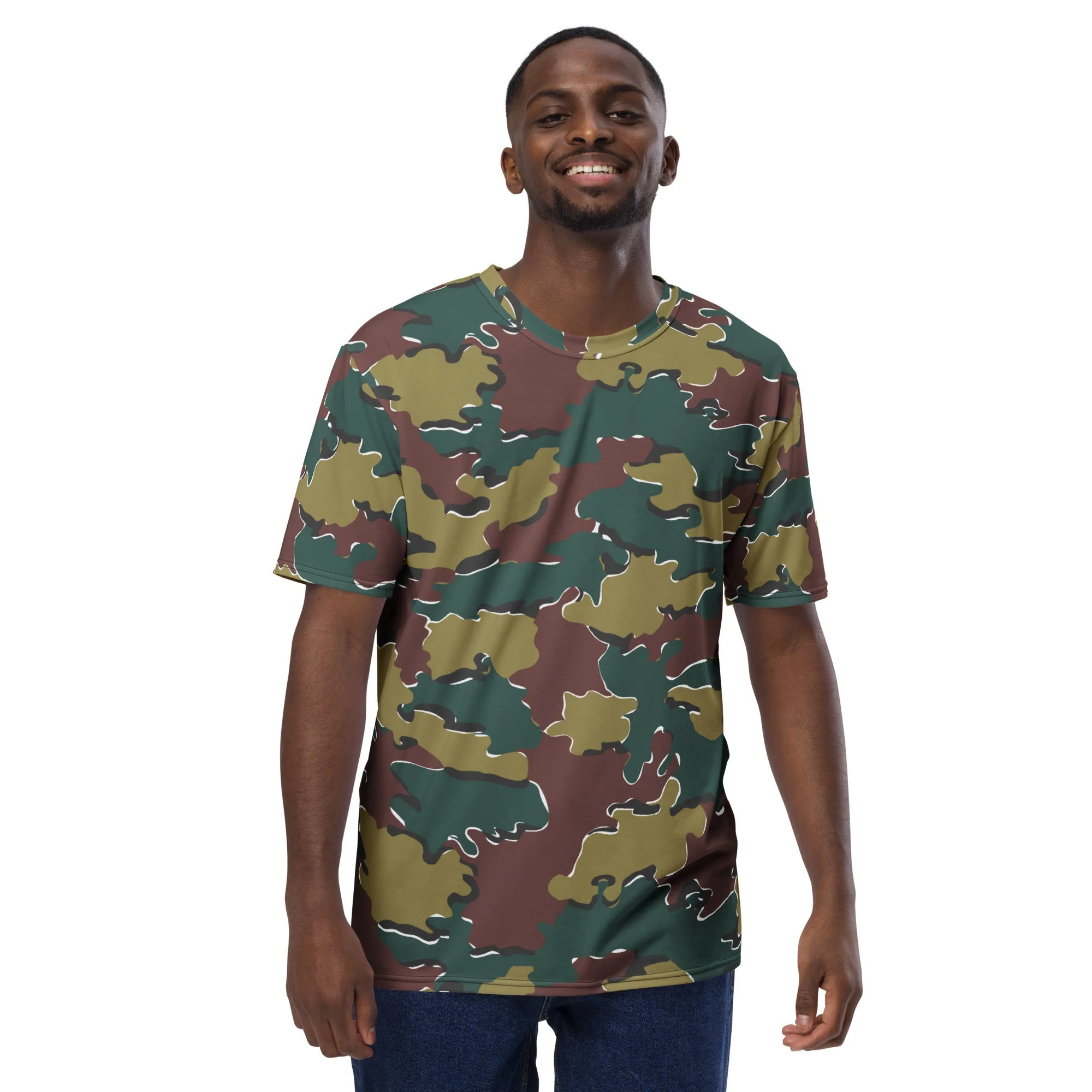 Belgian Jigsaw Autumn CAMO Mens T-Shirt - Image 3