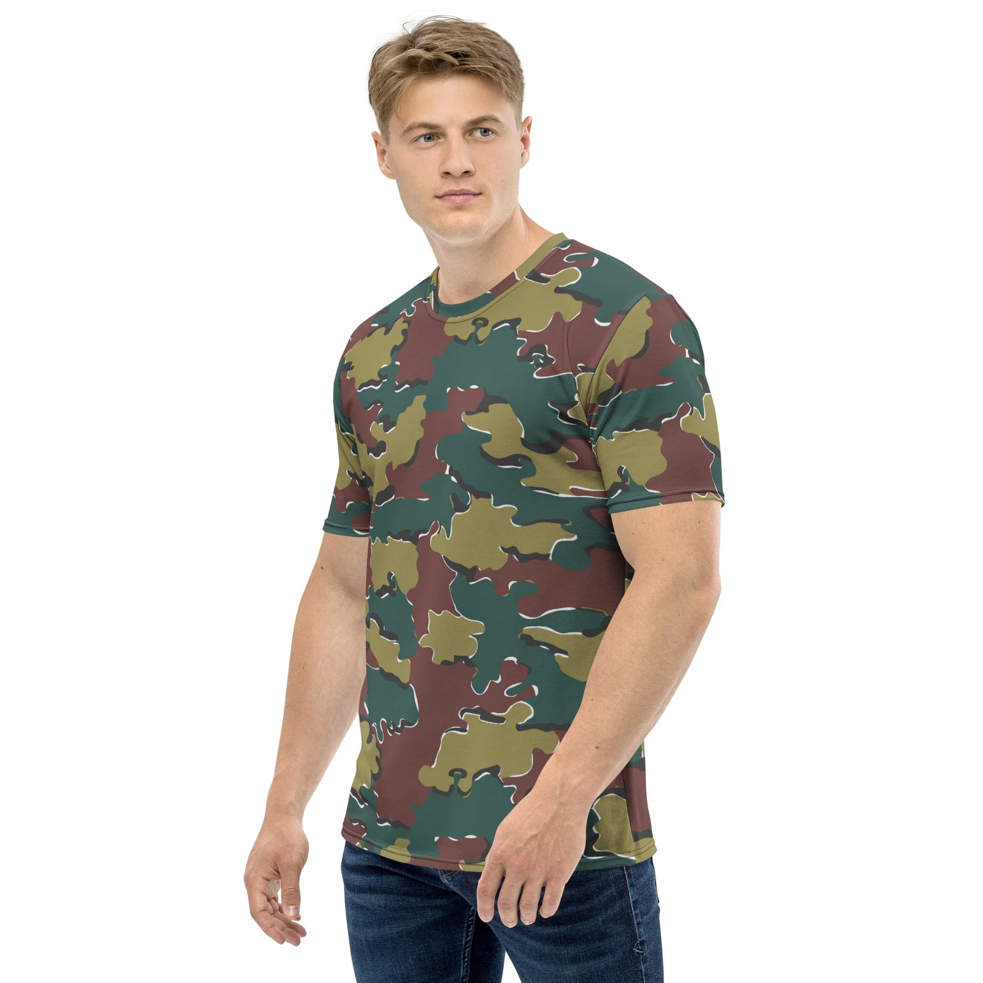 Belgian Jigsaw Autumn CAMO Mens T-Shirt - Image 4