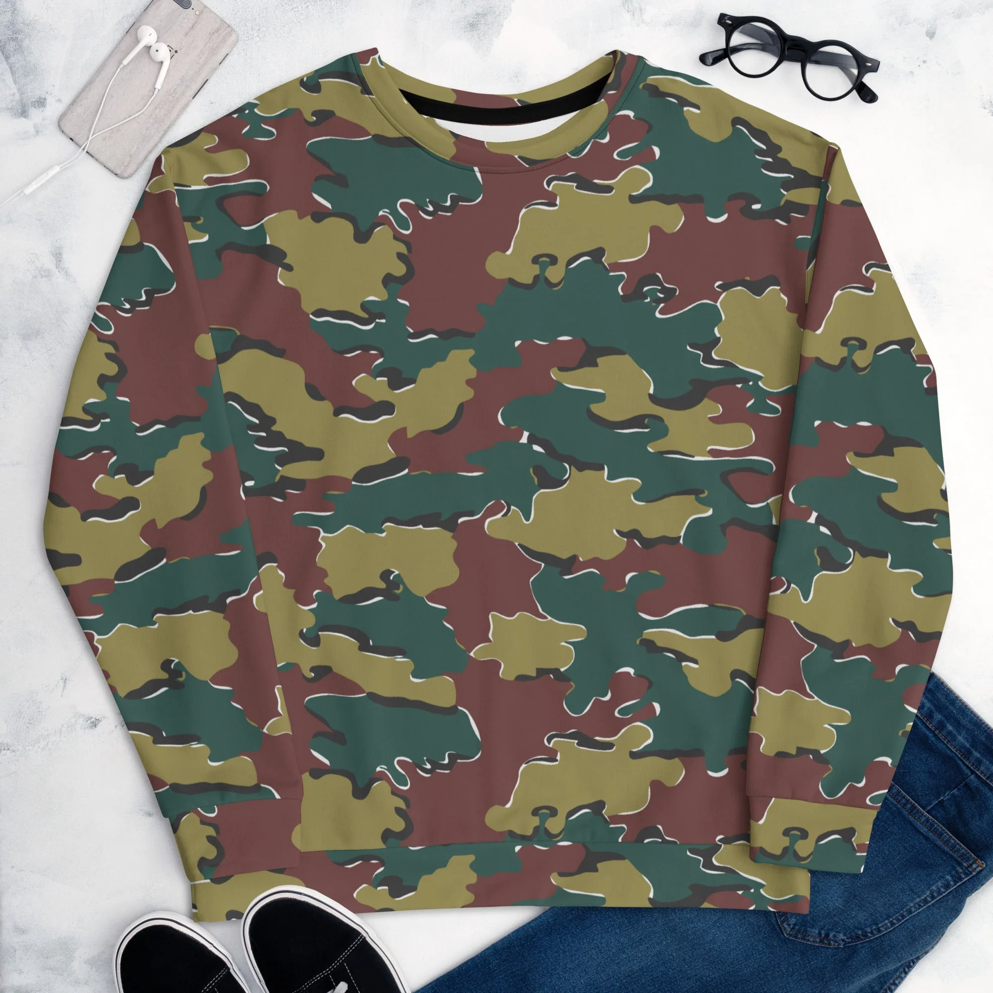 Belgian Jigsaw Autumn CAMO Unisex Sweatshirt - Image 10