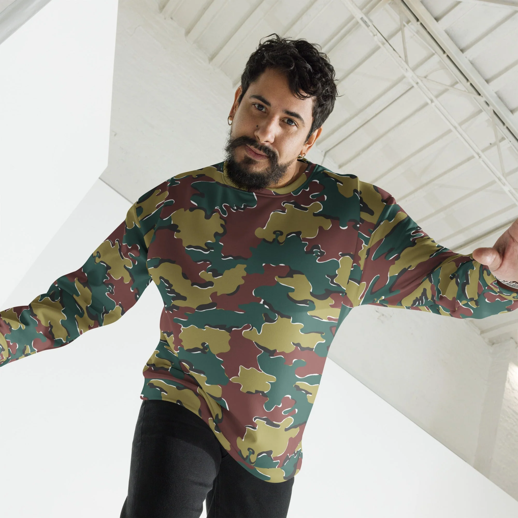 Belgian Jigsaw Autumn CAMO Unisex Sweatshirt - Image 4