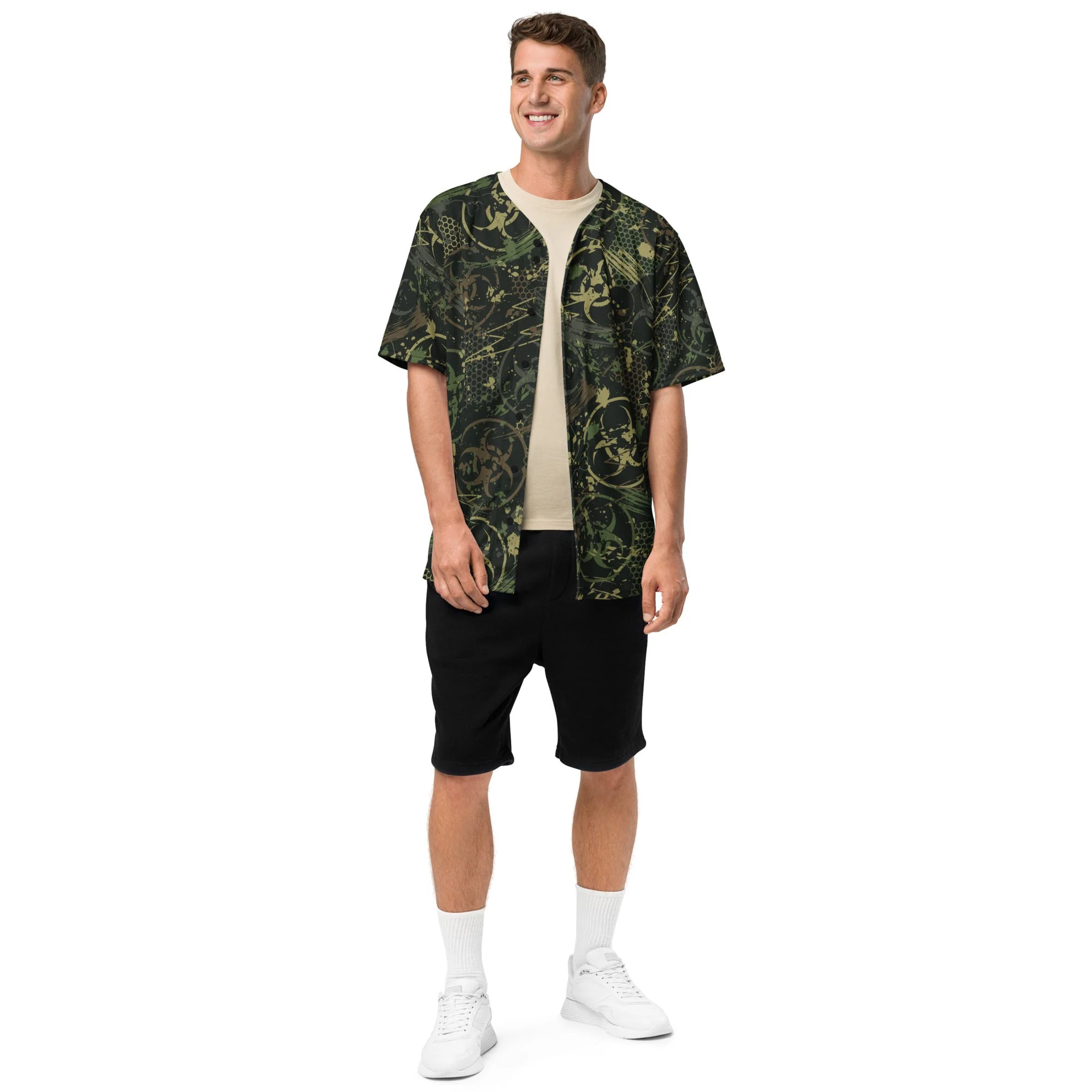 Biohazard Wasteland CAMO Unisex Baseball Jersey - Image 14