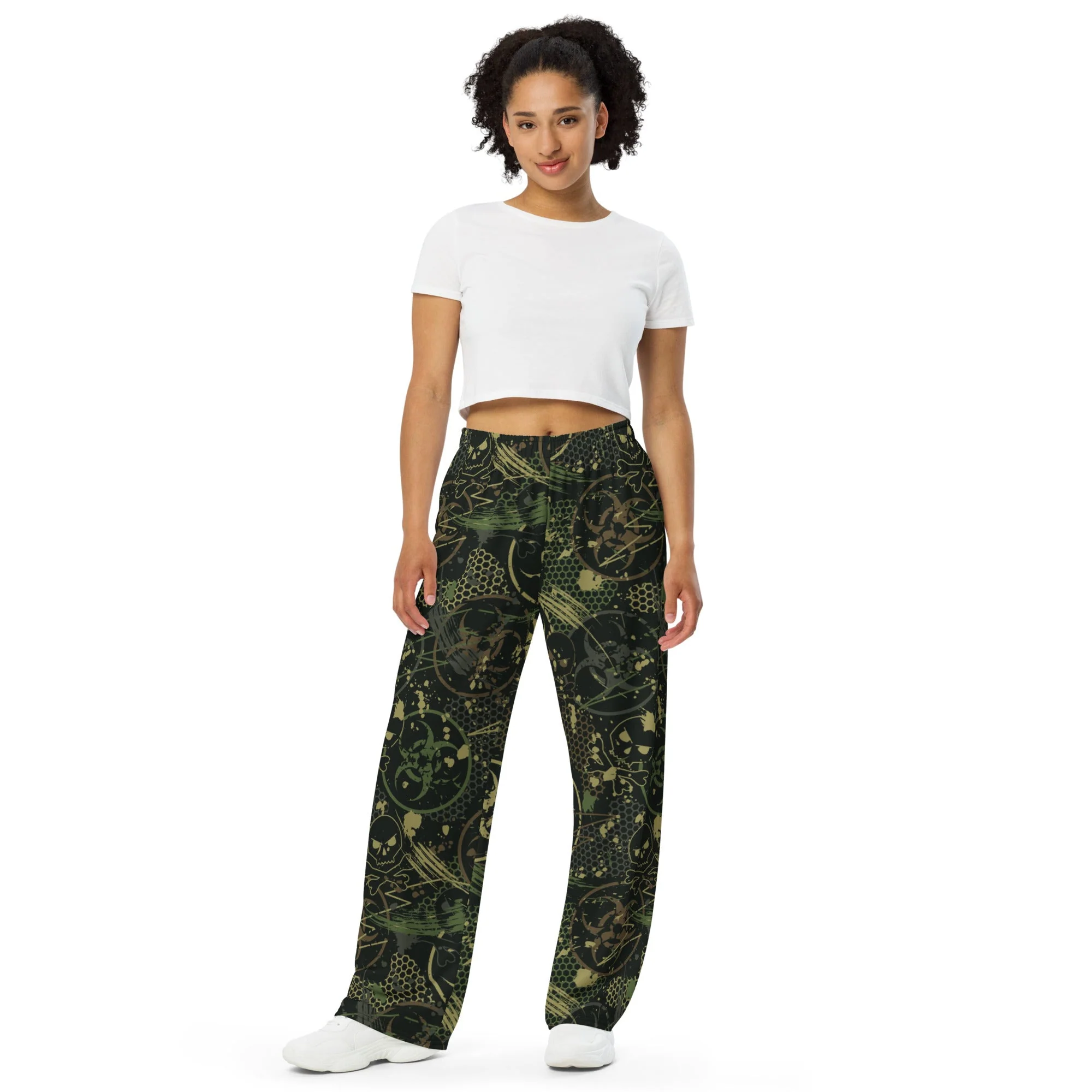 Biohazard Wasteland CAMO Unisex Wide-Leg Leisure Pants - Image 6
