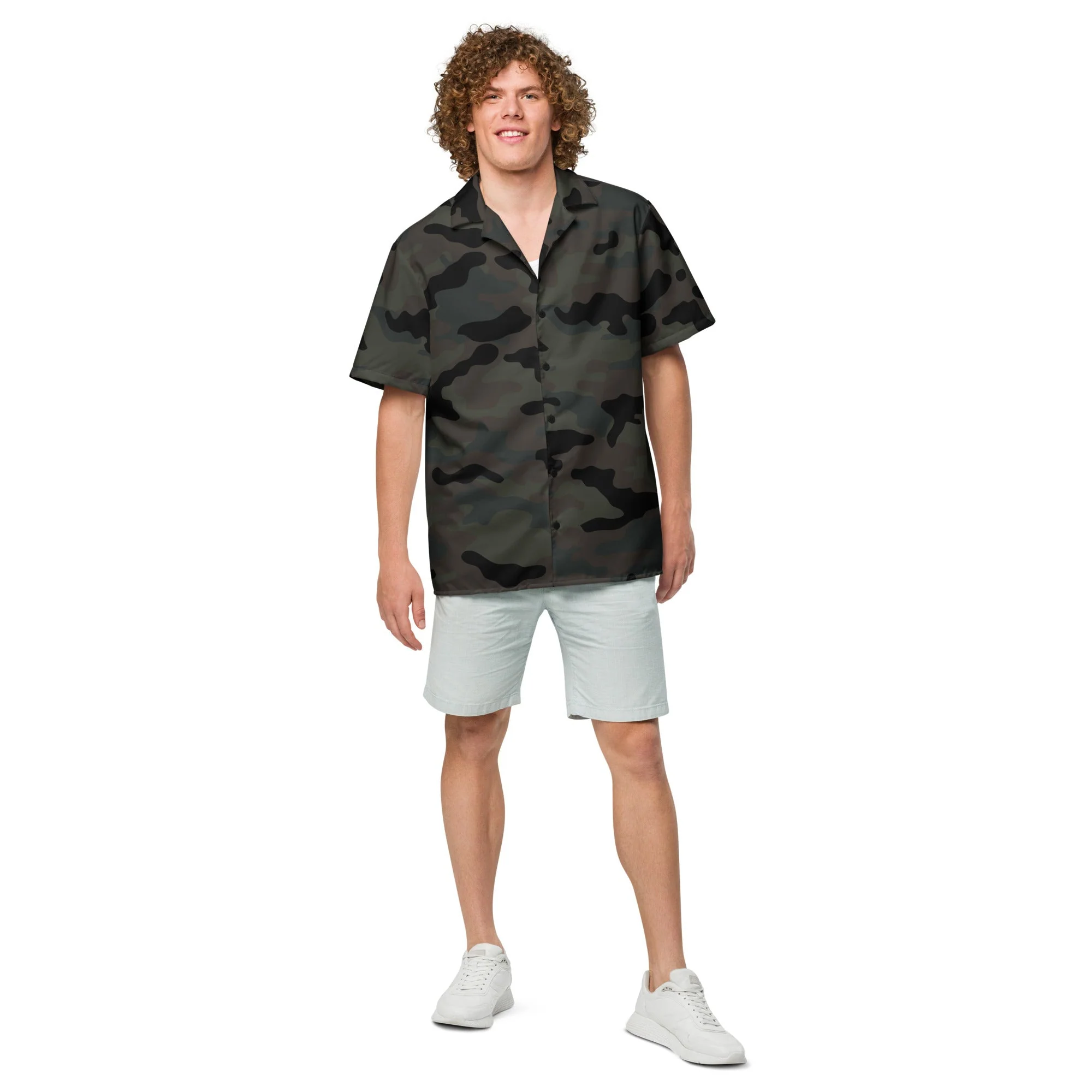 Black OPS Covert CAMO Unisex Short-Sleeve Button Shirt - Image 4