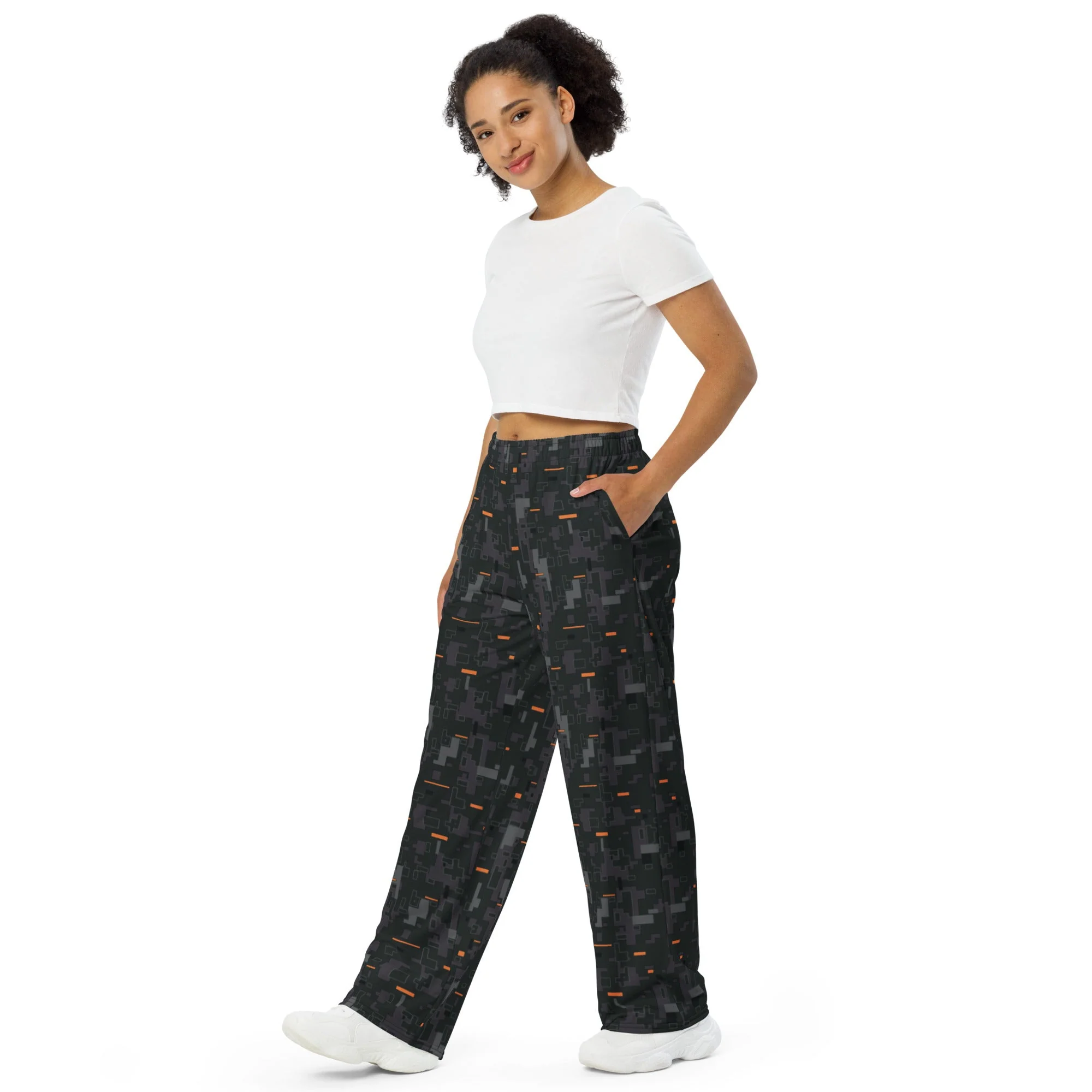 Black OPS CE Digital CAMO Unisex Wide-Leg Leisure Pants - Image 5