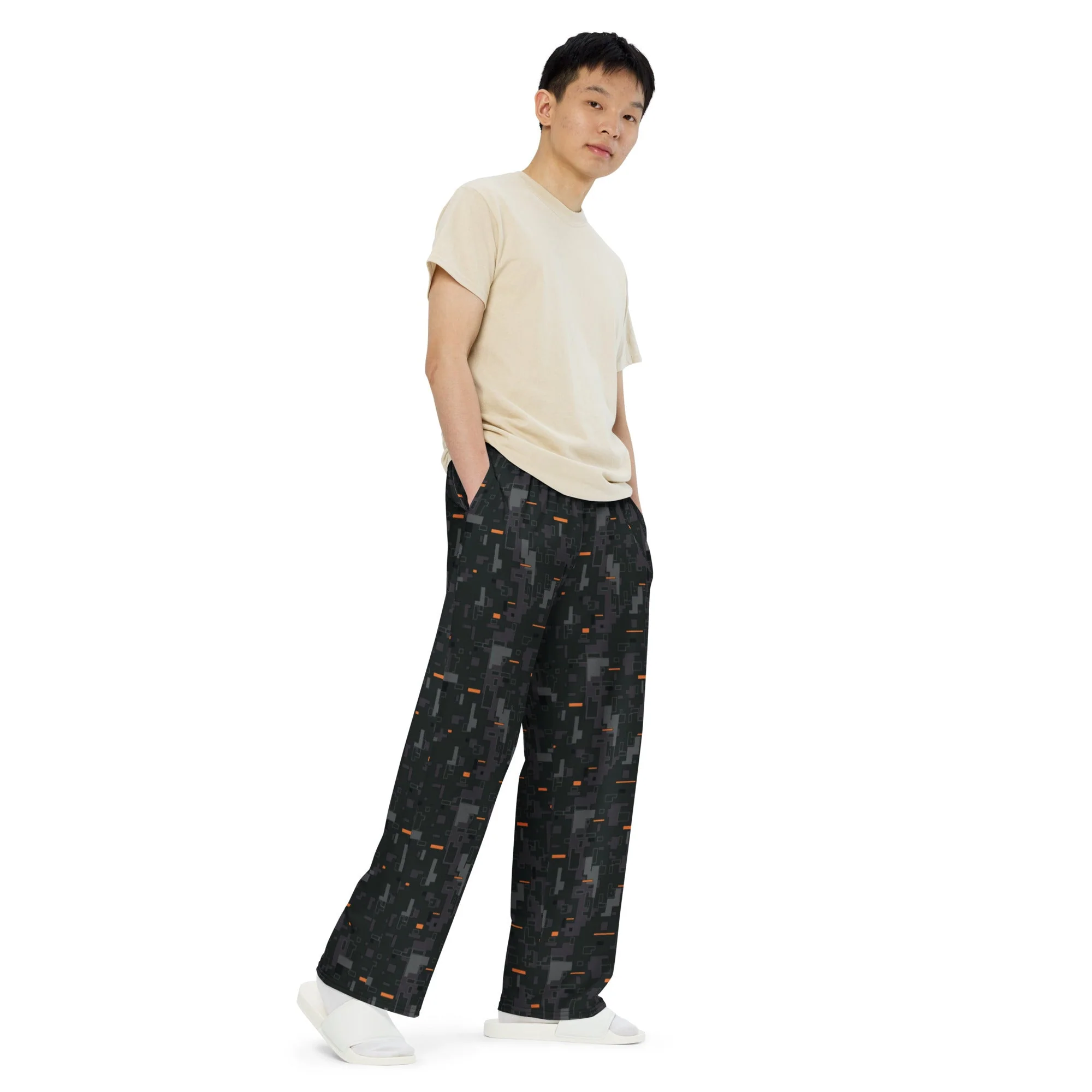 Black OPS CE Digital CAMO Unisex Wide-Leg Leisure Pants - Image 6