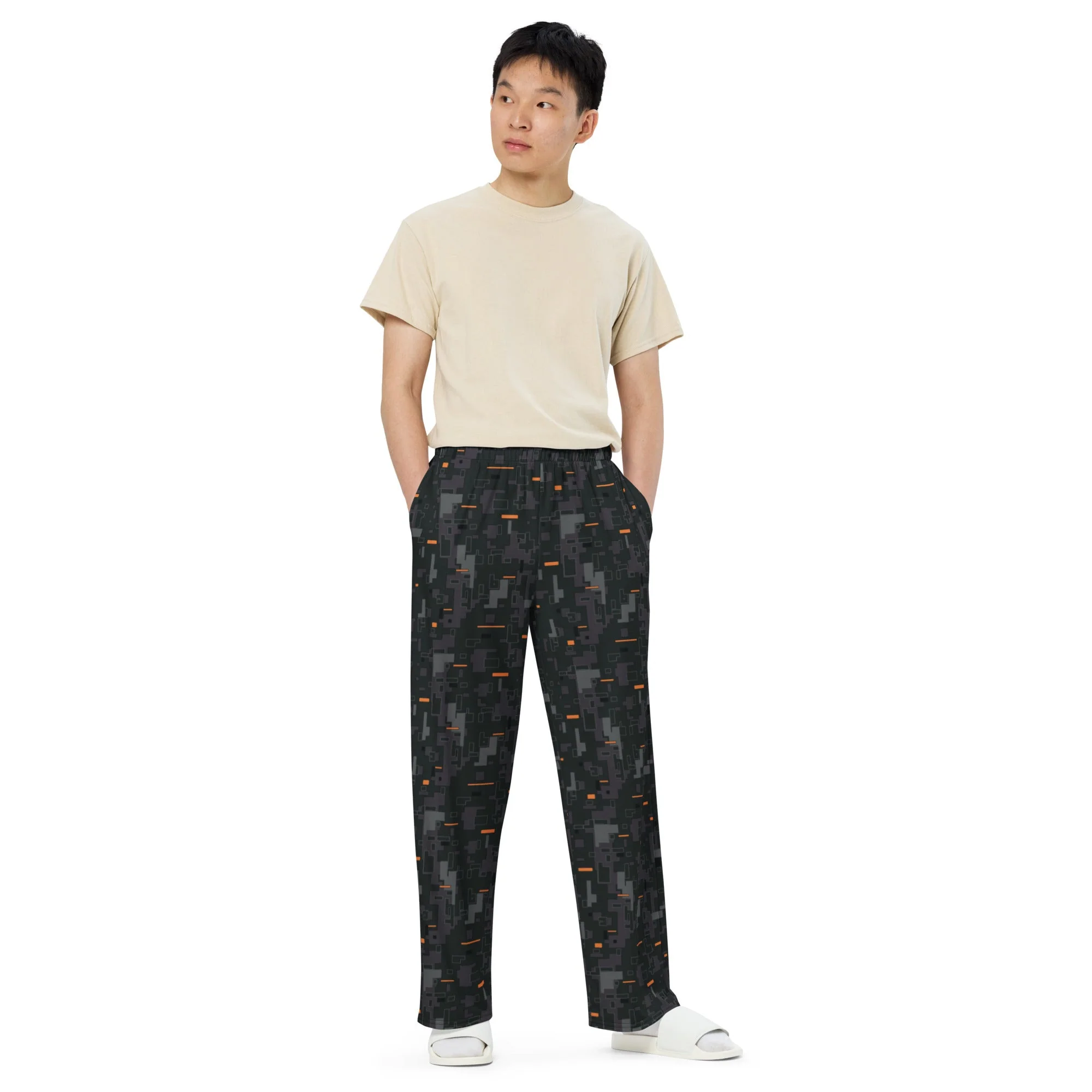 Black OPS CE Digital CAMO Unisex Wide-Leg Leisure Pants - Image 8