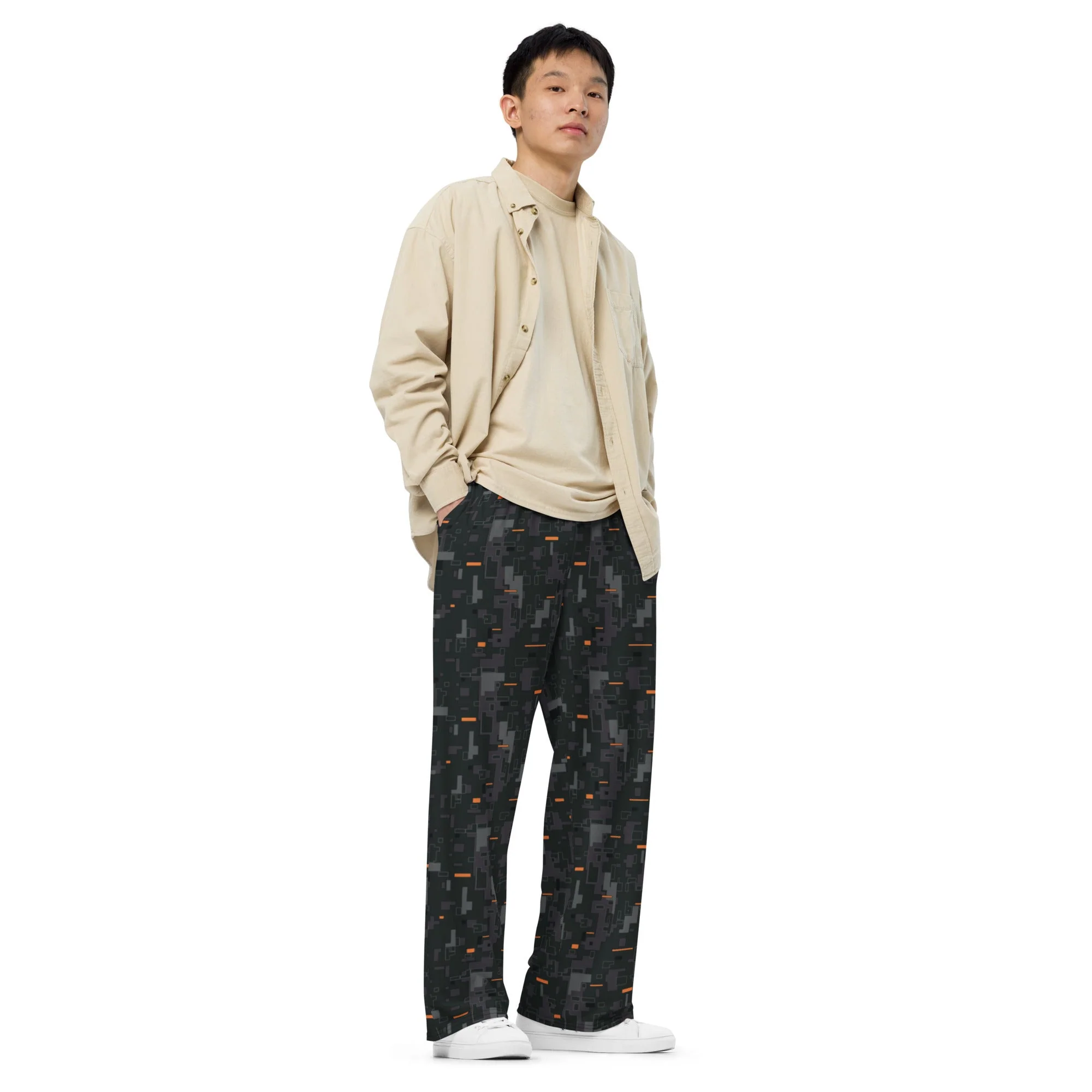 Black OPS CE Digital CAMO Unisex Wide-Leg Leisure Pants - Image 9