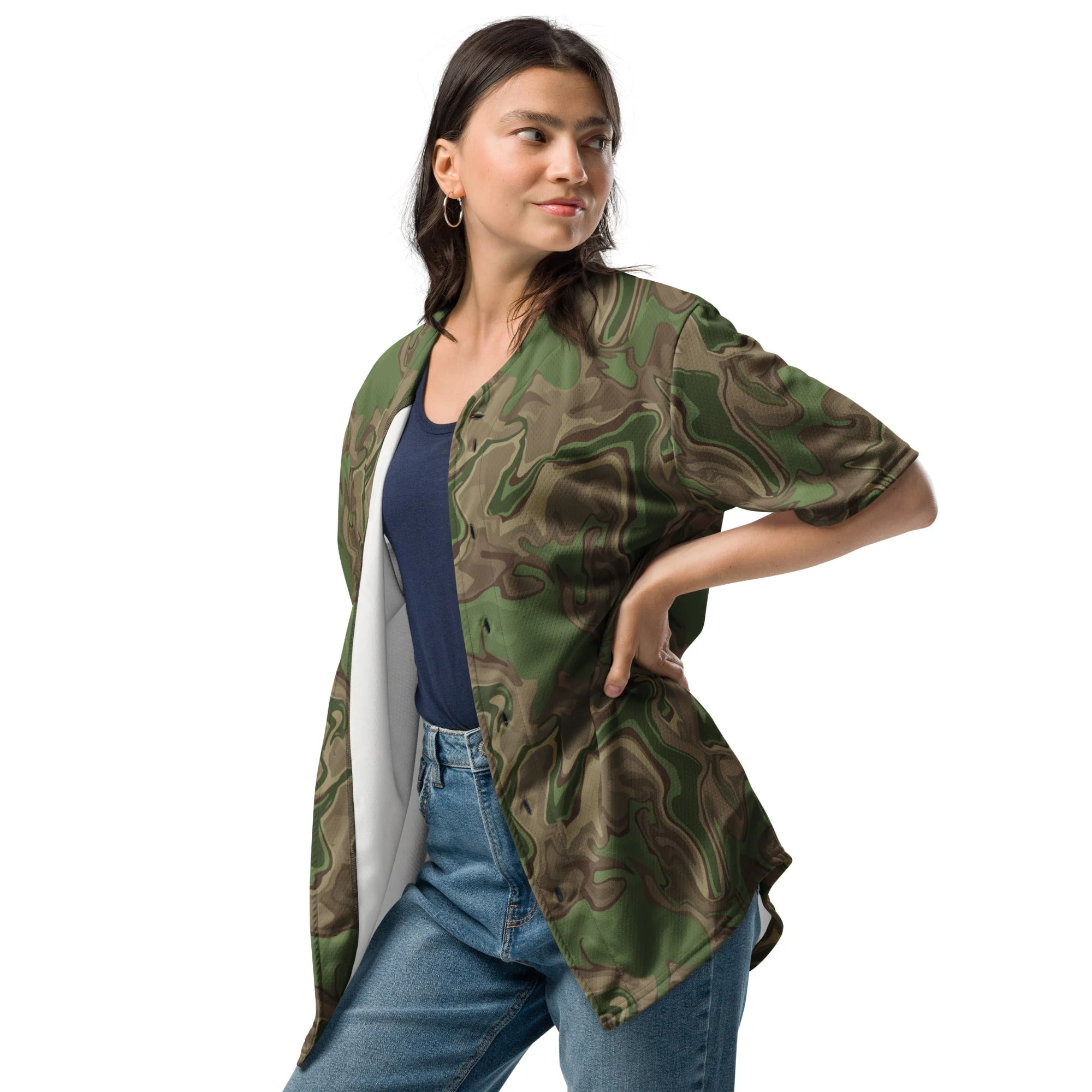 Black OPS Sludgeflow Morphic CAMO Unisex Baseball Jersey - Image 9