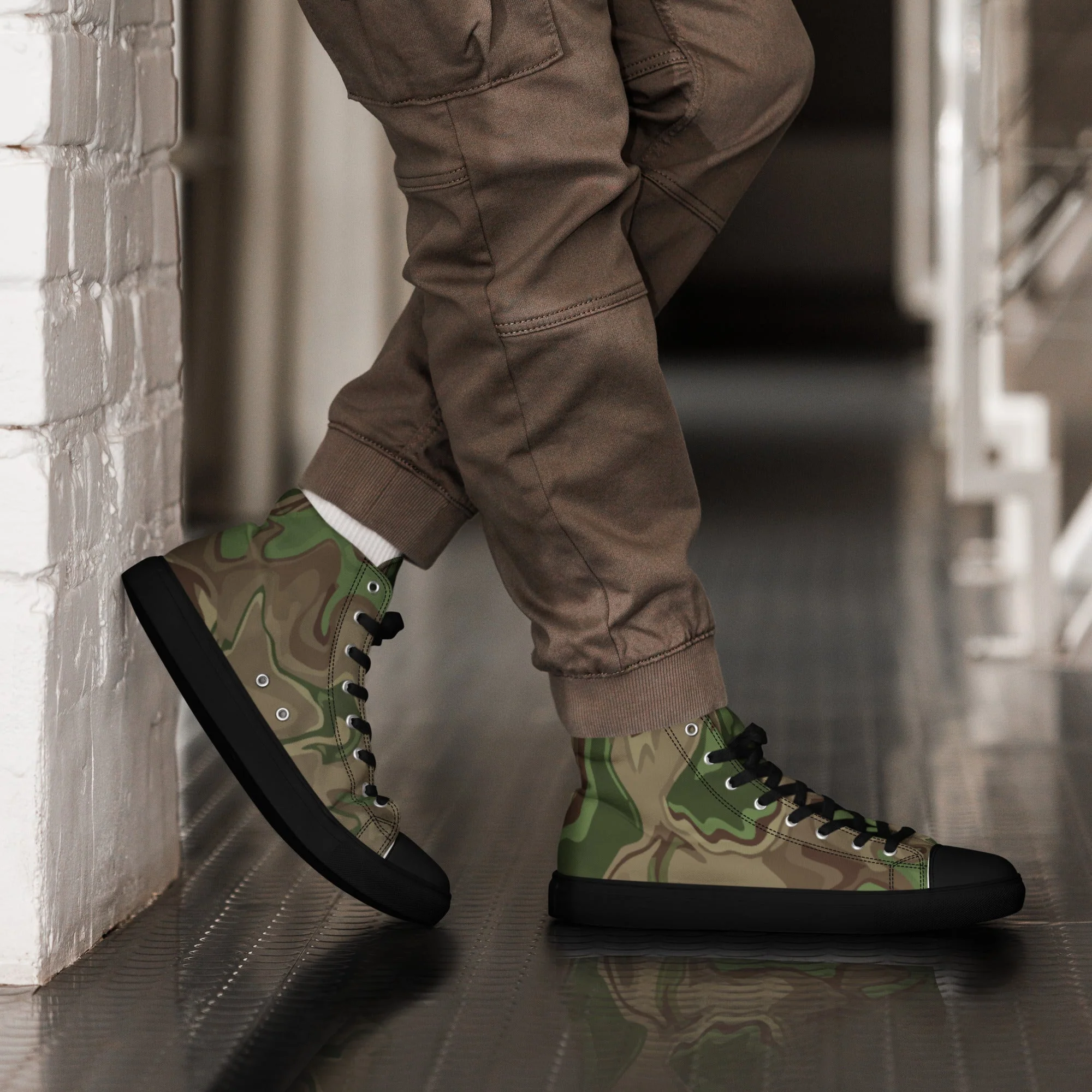 Black OPS Sludgeflow Morphic CAMO Mens High-Top Canvas Shoes