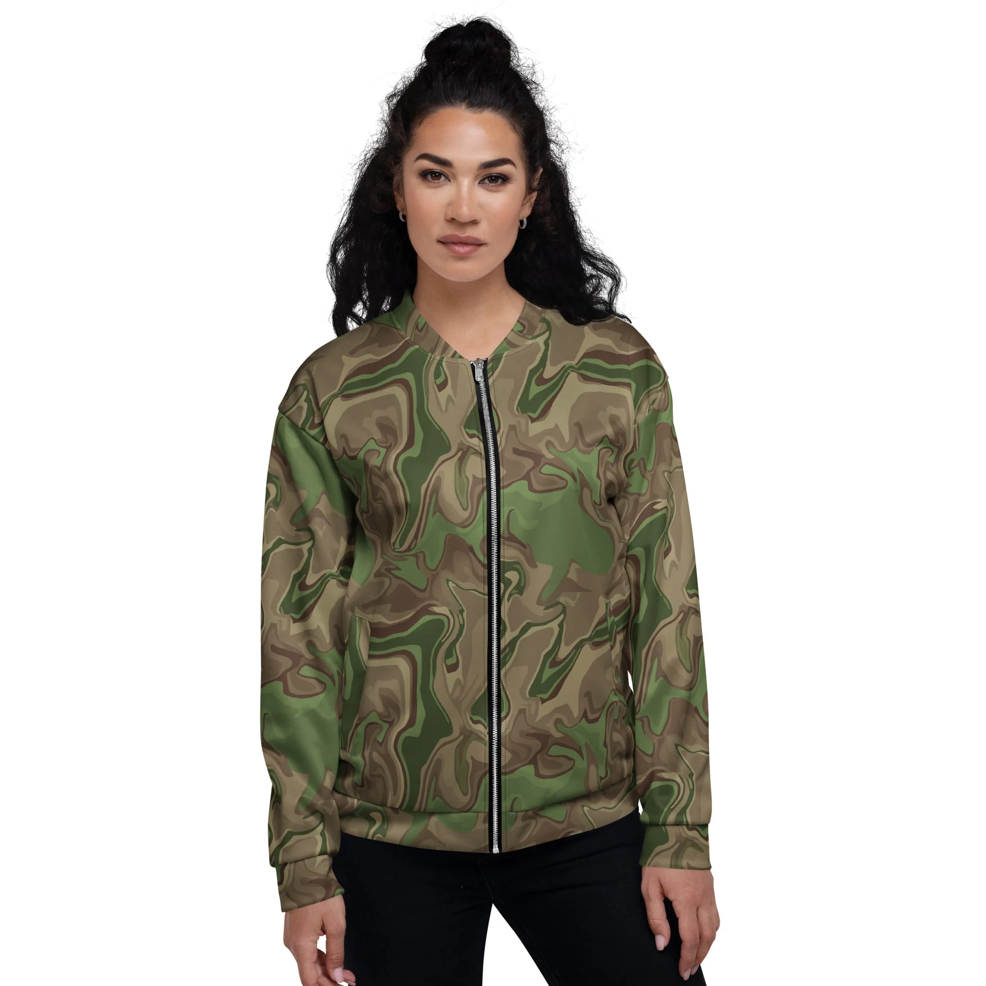 Black OPS Sludgeflow Morphic CAMO Unisex Bomber Jacket - Image 3