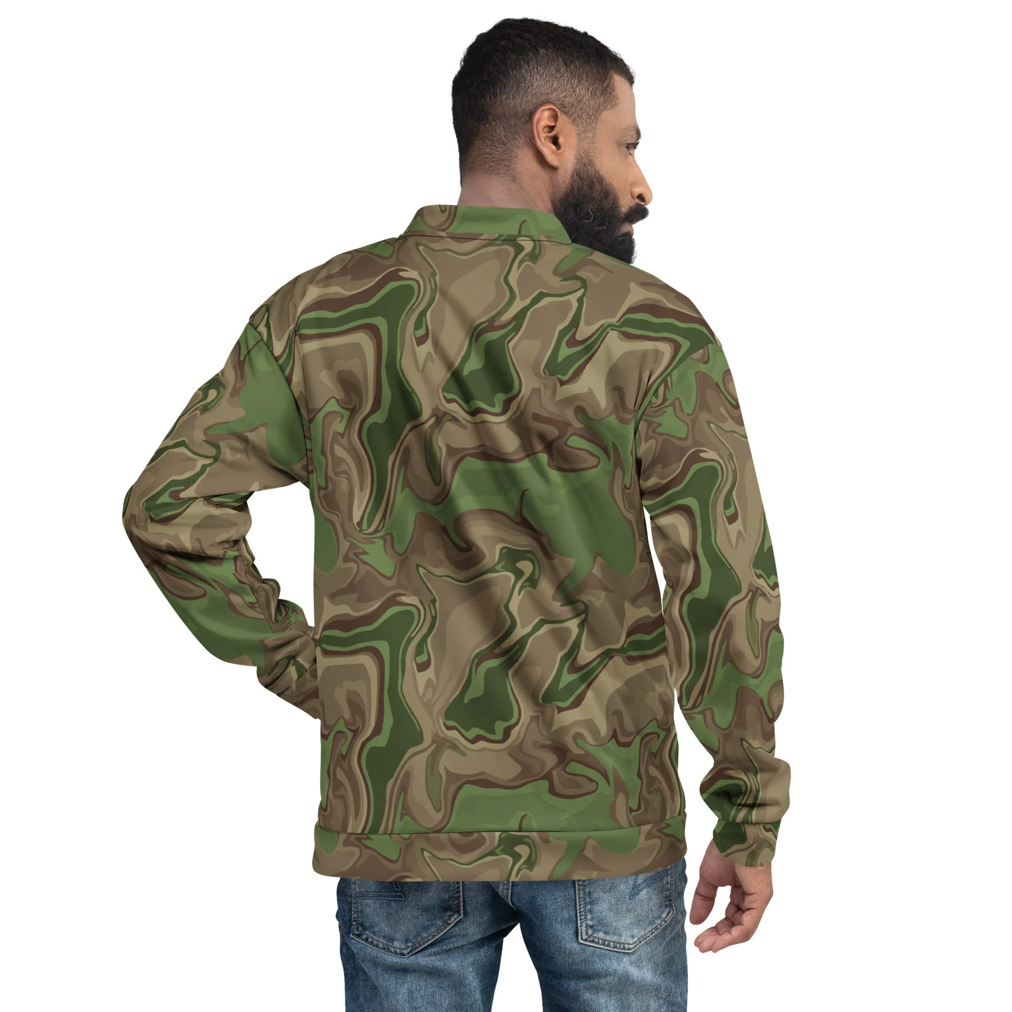 Black OPS Sludgeflow Morphic CAMO Unisex Bomber Jacket - Image 4