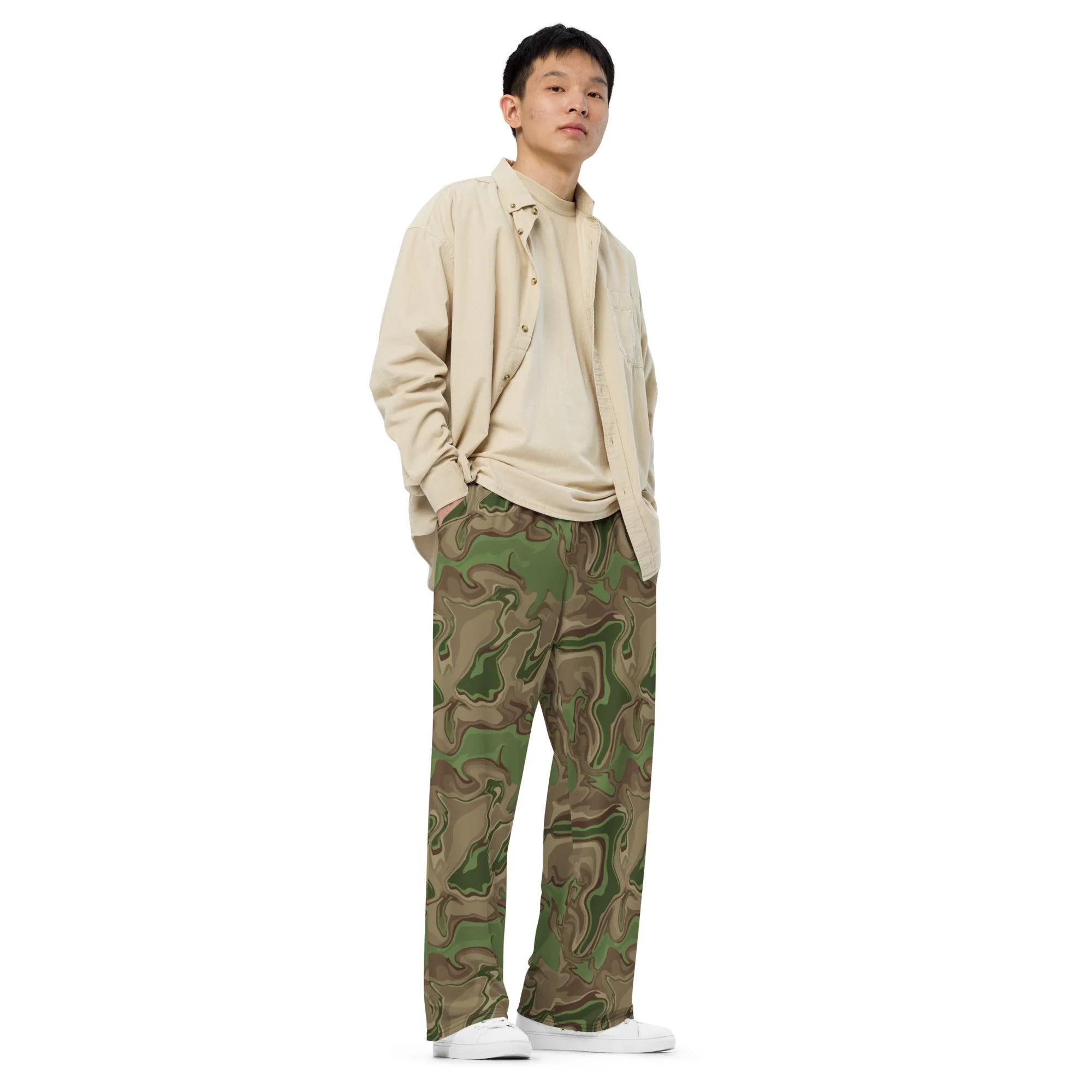 Black OPS Sludgeflow Morphic CAMO Unisex Wide-Leg Leisure Pants - Image 7