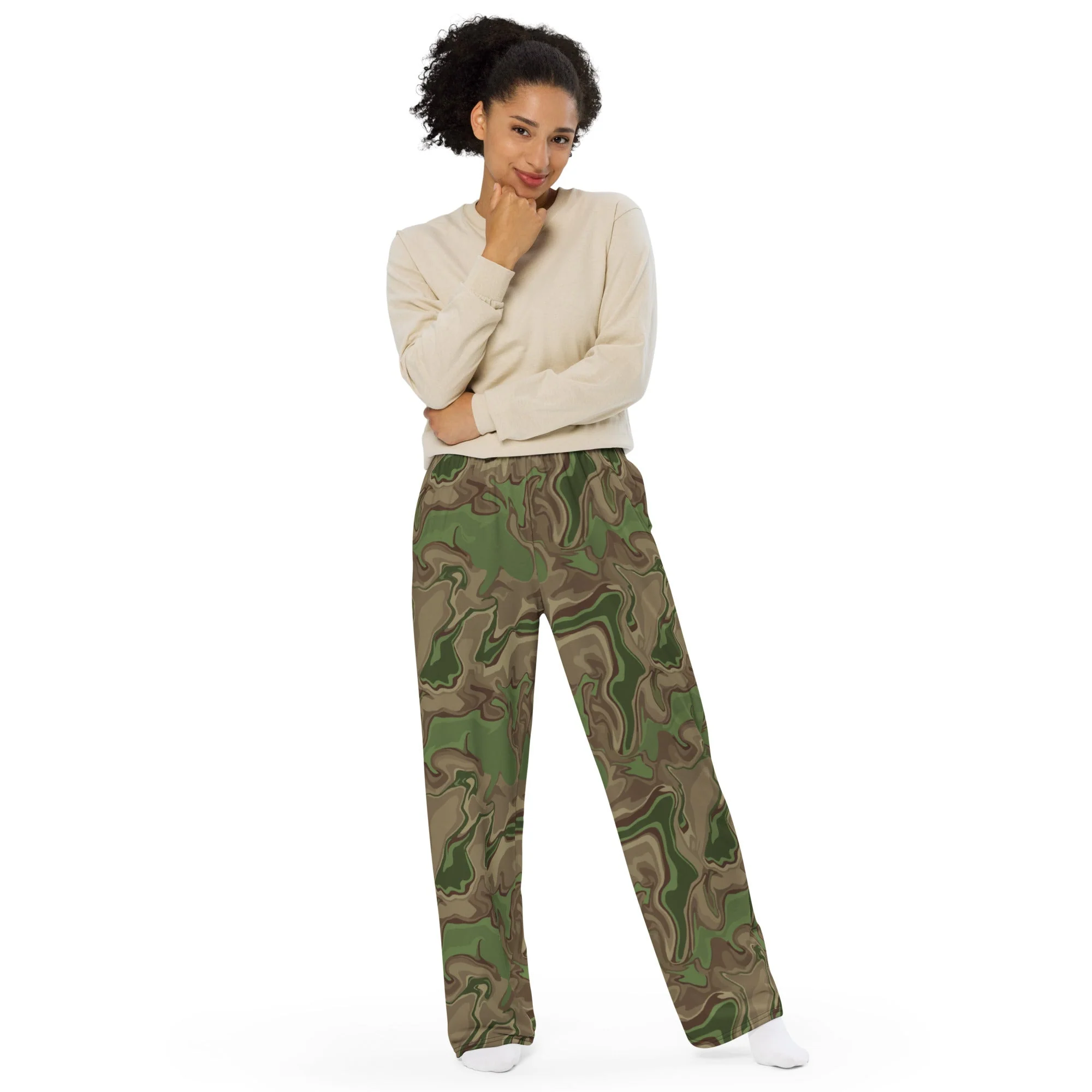 Black OPS Sludgeflow Morphic CAMO Unisex Wide-Leg Leisure Pants - Image 8