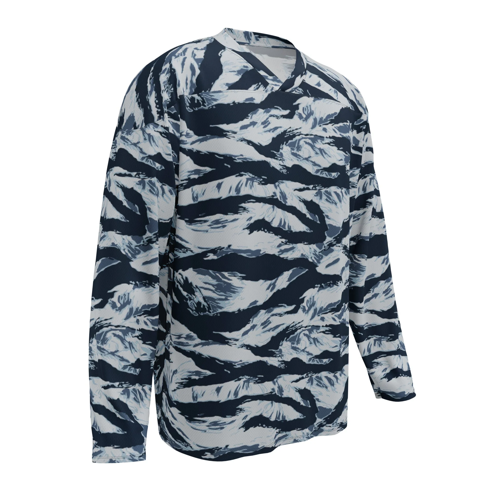 American Tiger Stripe Blue Frost CAMO Unisex Hockey Fan Jersey - Image 5